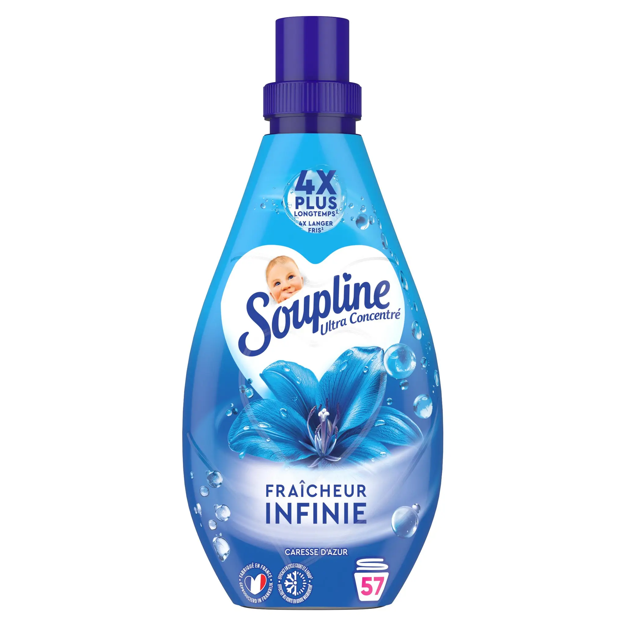 SOUPLINE Adoucissant liquide ultra fraîcheur infinie azur