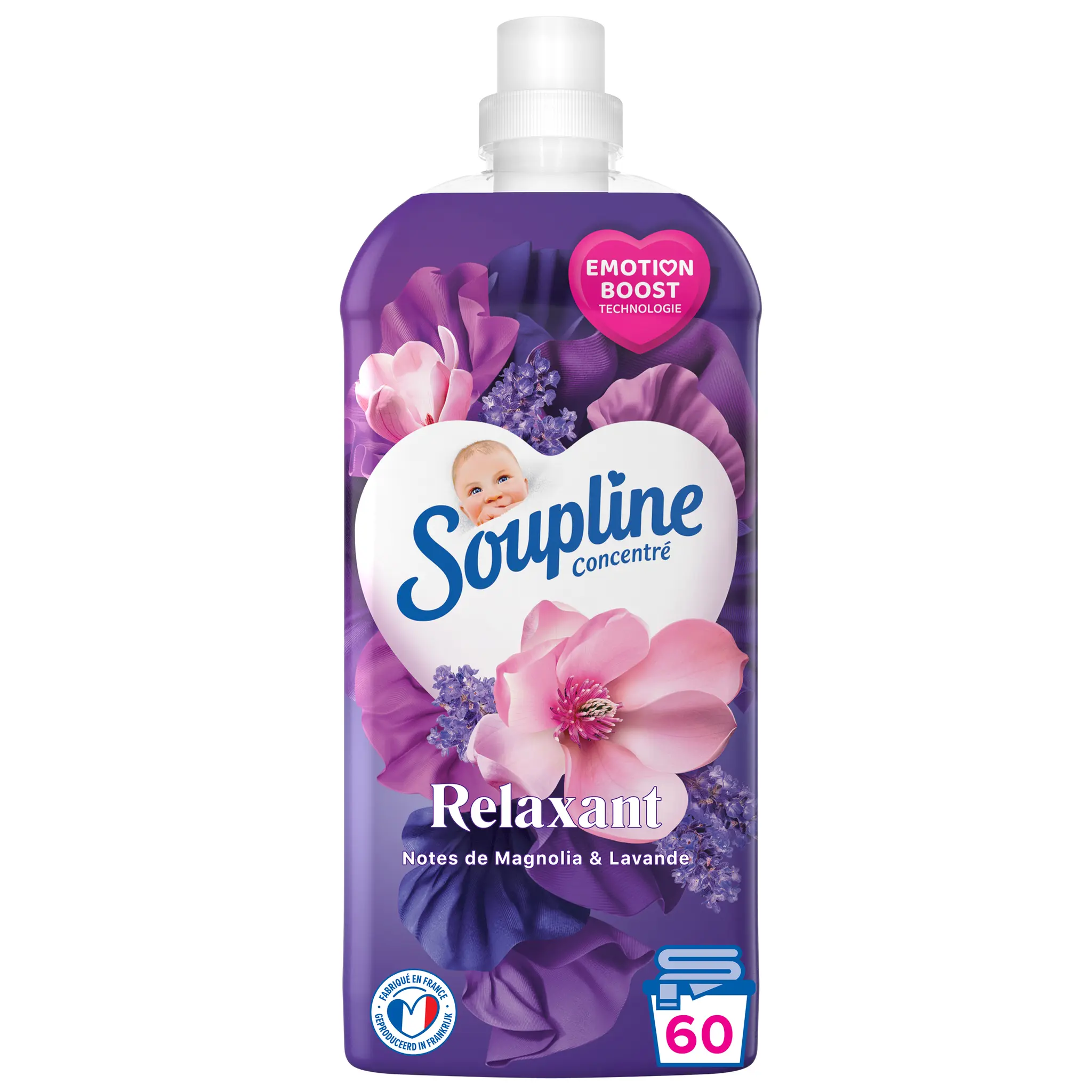 SOUPLINE Adoucissant liquide notes des magnolia et de lavande