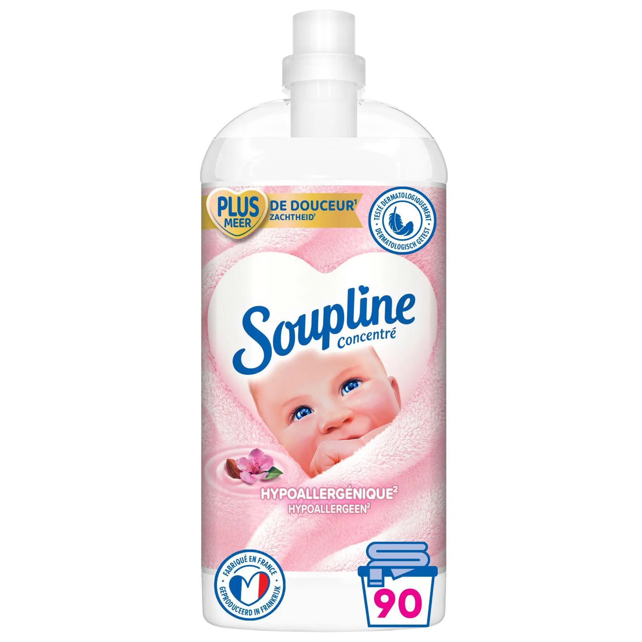 SOUPLINE Adoucissant liquide concentré hypoallergénique lait d'amande douce