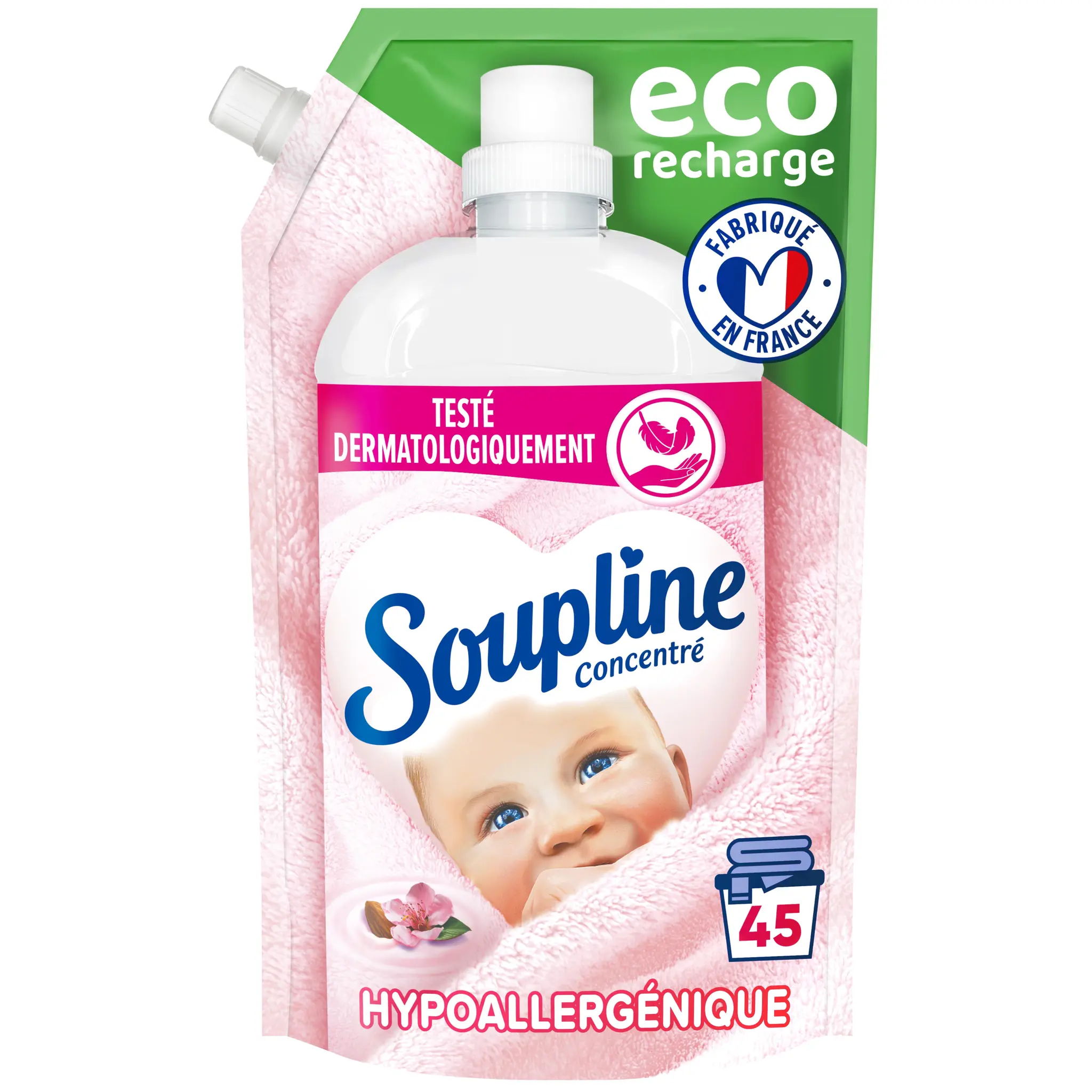 SOUPLINE Recharge adoucissant liquide concentré hypoallergénique