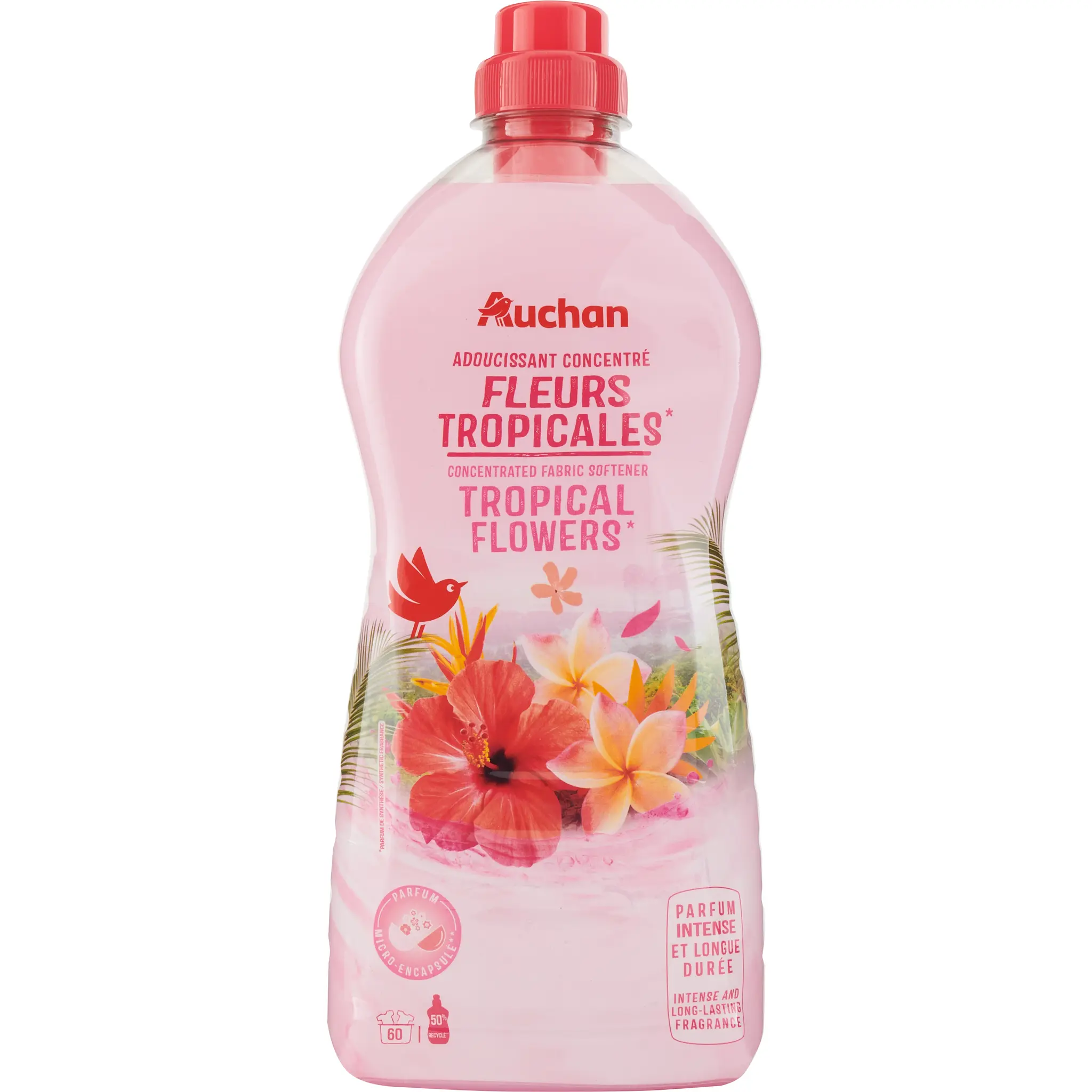 AUCHAN Adoucissant liquide concentré fleurs tropicales