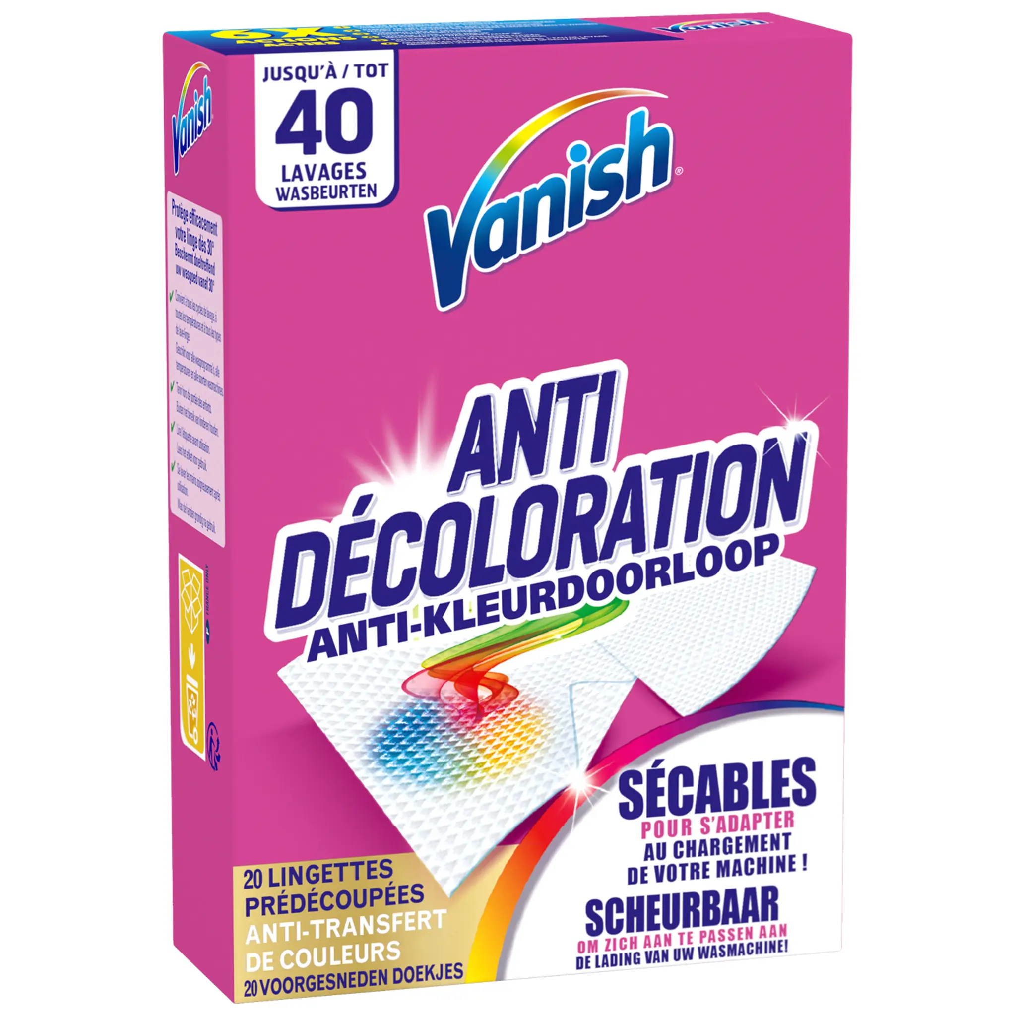 VANISH Maxi lingettes anti-décoloration