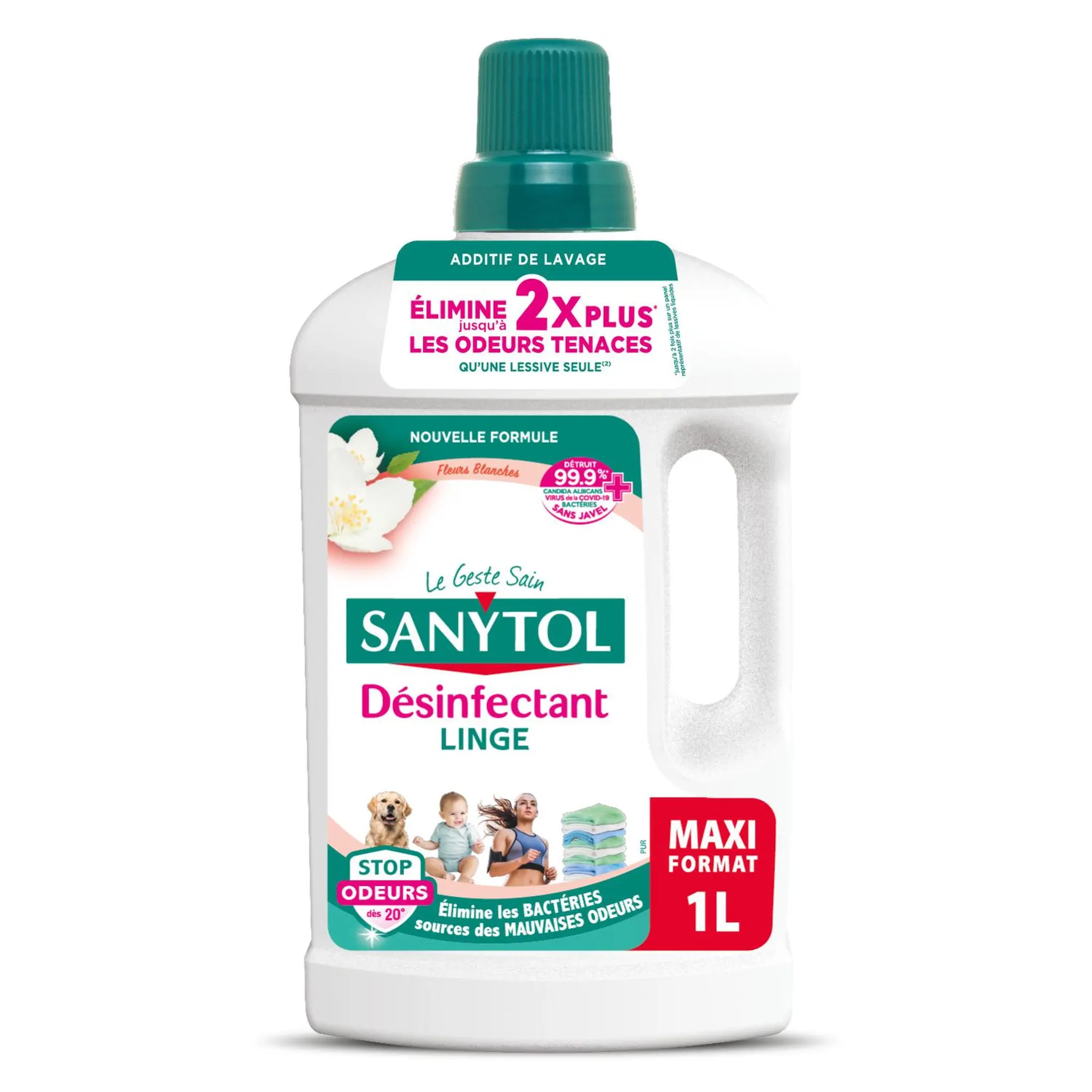 SANYTOL Désinfectant linge liquide fleurs blanches