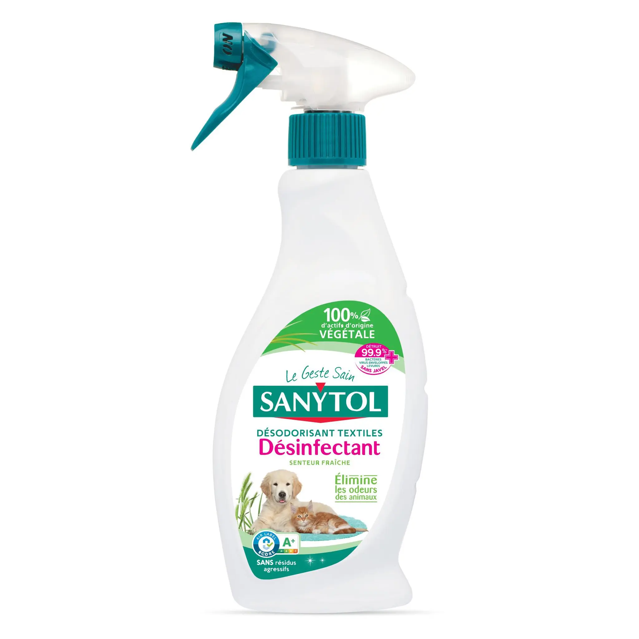 SANYTOL Spray désinfectant textiles odeurs animaux