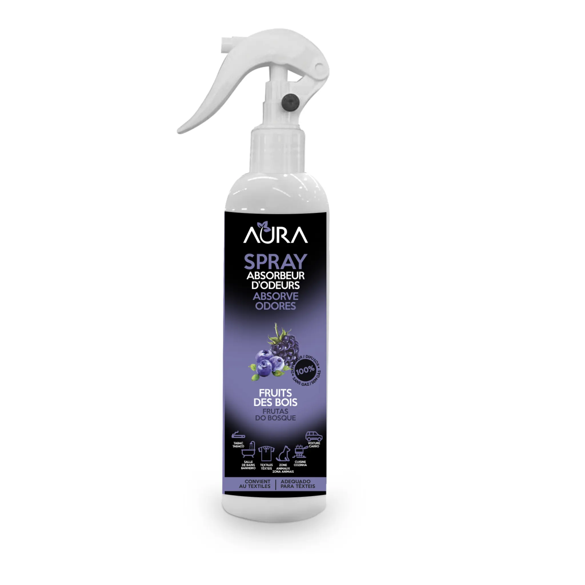 AURA Spray absorbeur d'odeurs fruits des bois