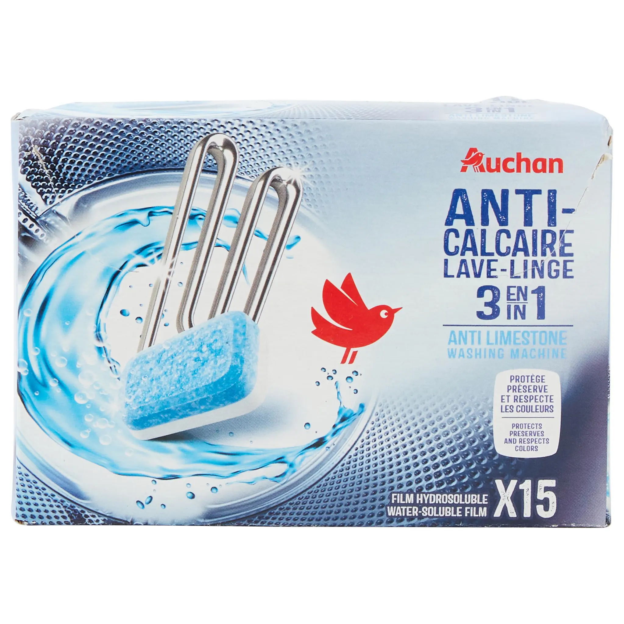 AUCHAN Tablettes anti-calcaire pour lave-linge