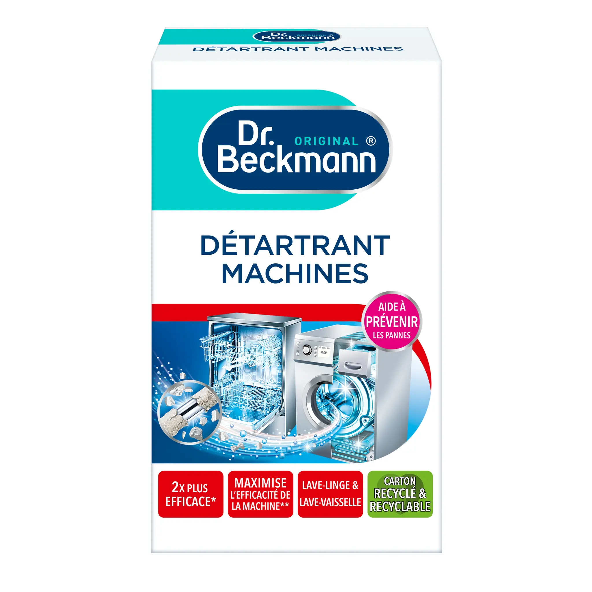 DR BECKMANN Détartrant machines anti-calcaire pour lave-linge et lave-vaisselle