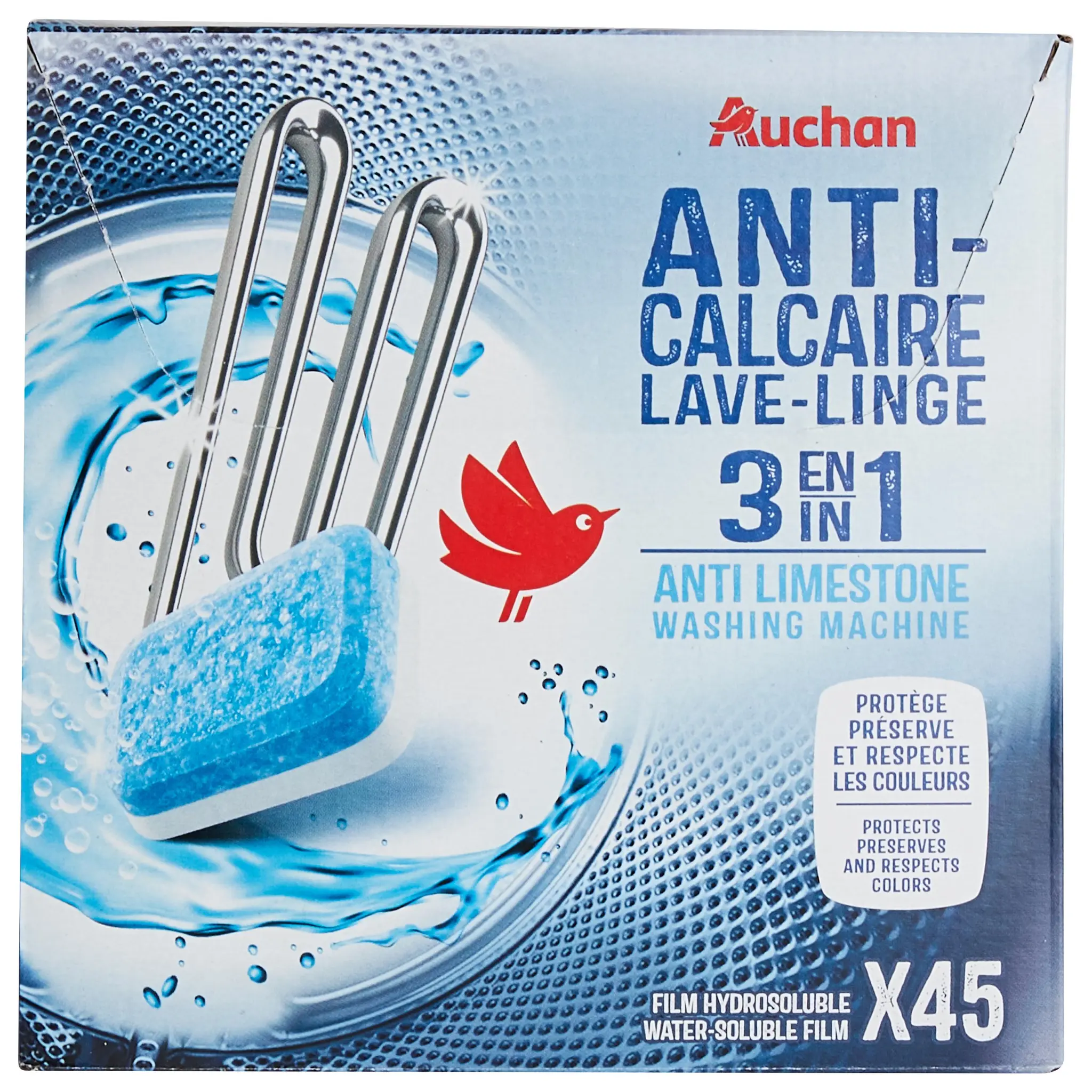 AUCHAN Tablettes anti-calcaire pour lave-linge