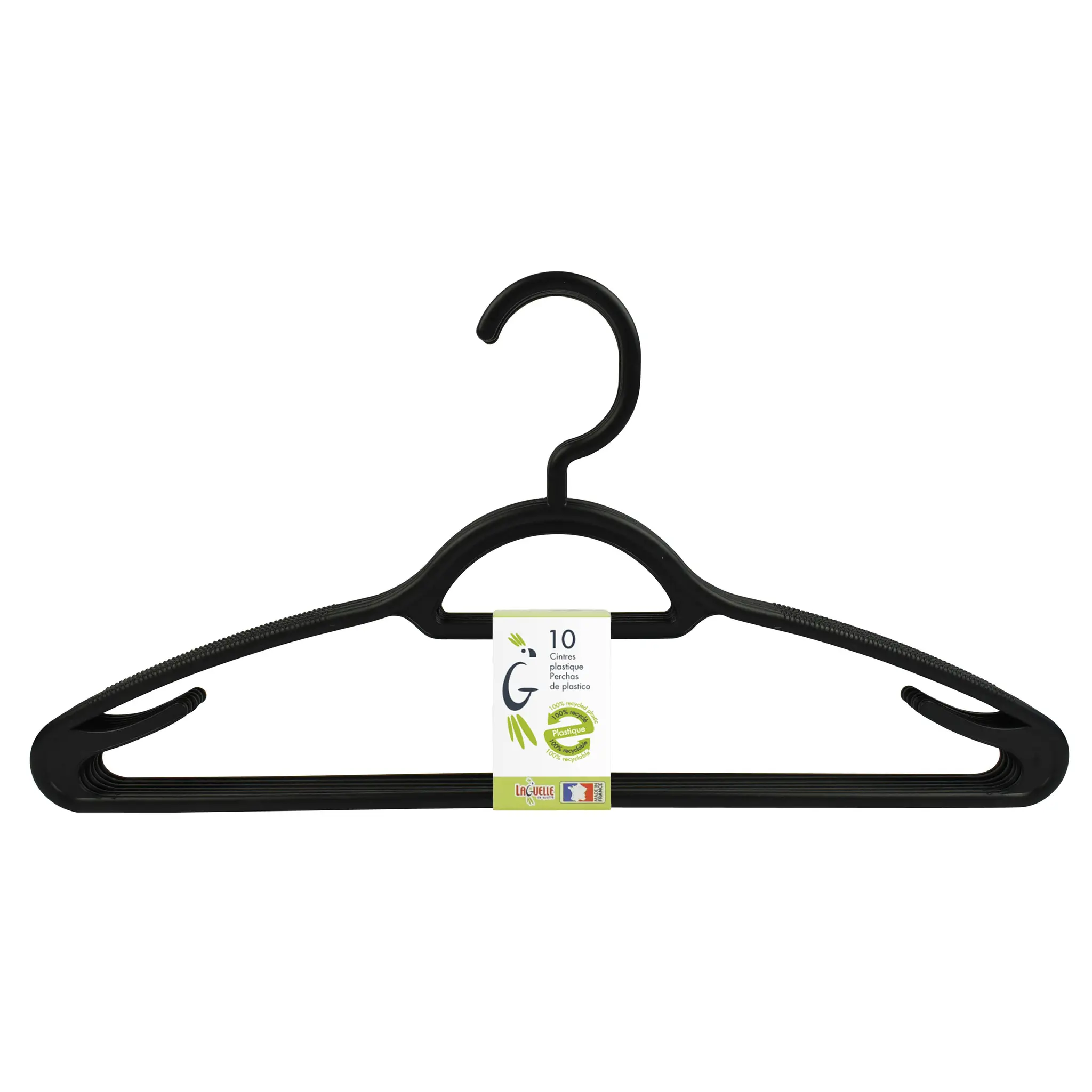 LAGUELLE Lot de cintres noirs crochet fixe