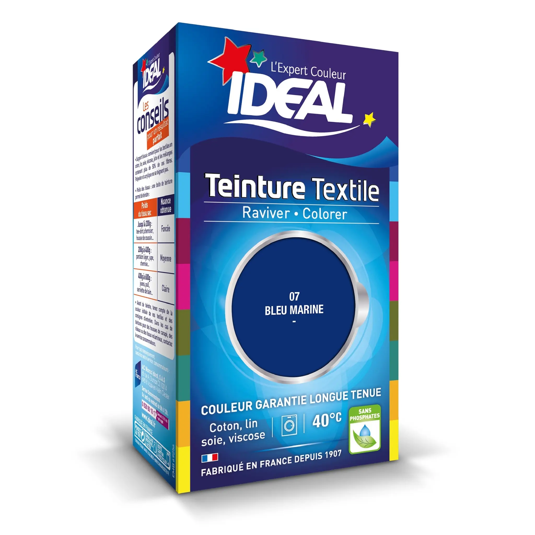 IDEAL Teinture textile liquide bleu marine