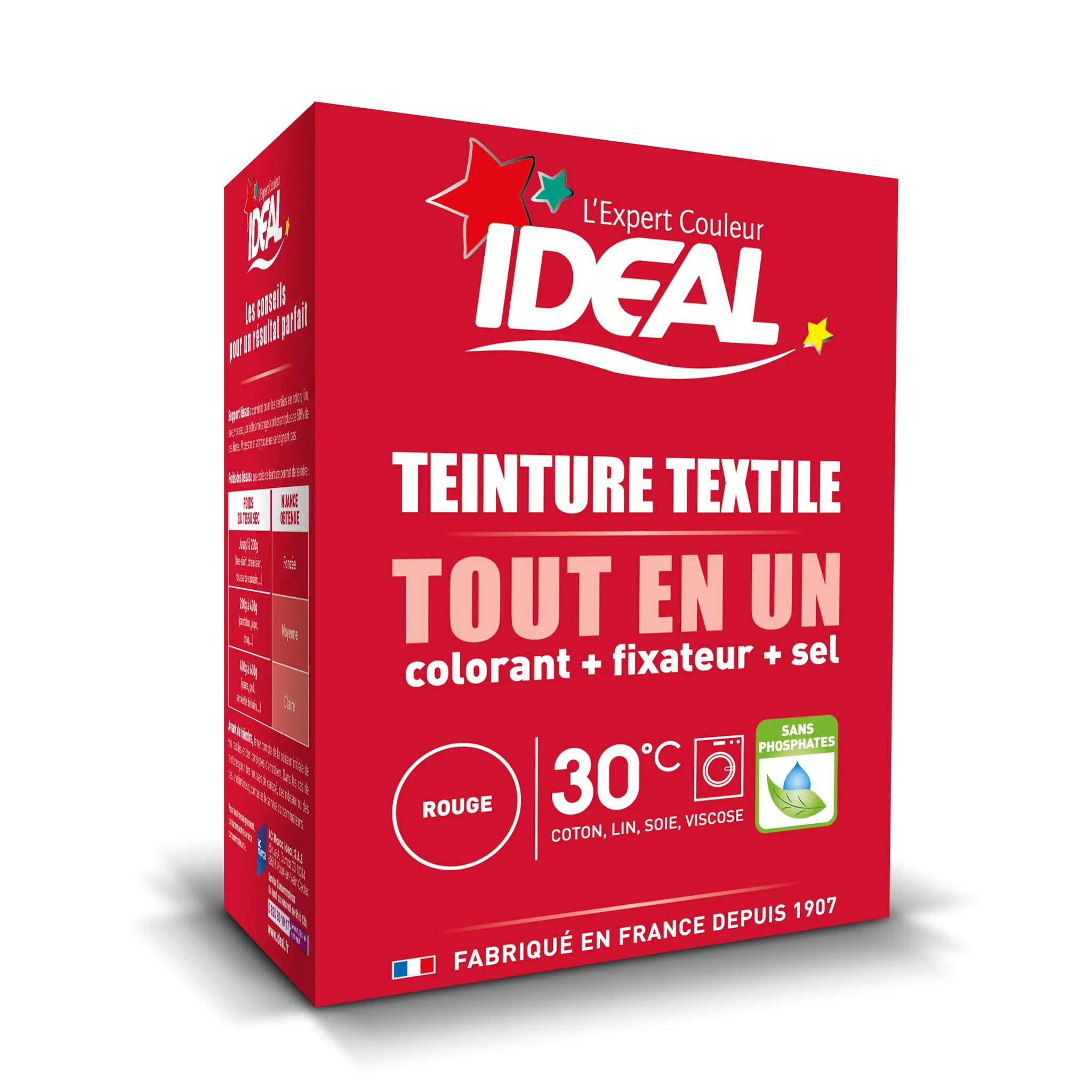 IDEAL Teinture textile tout en un rouge
