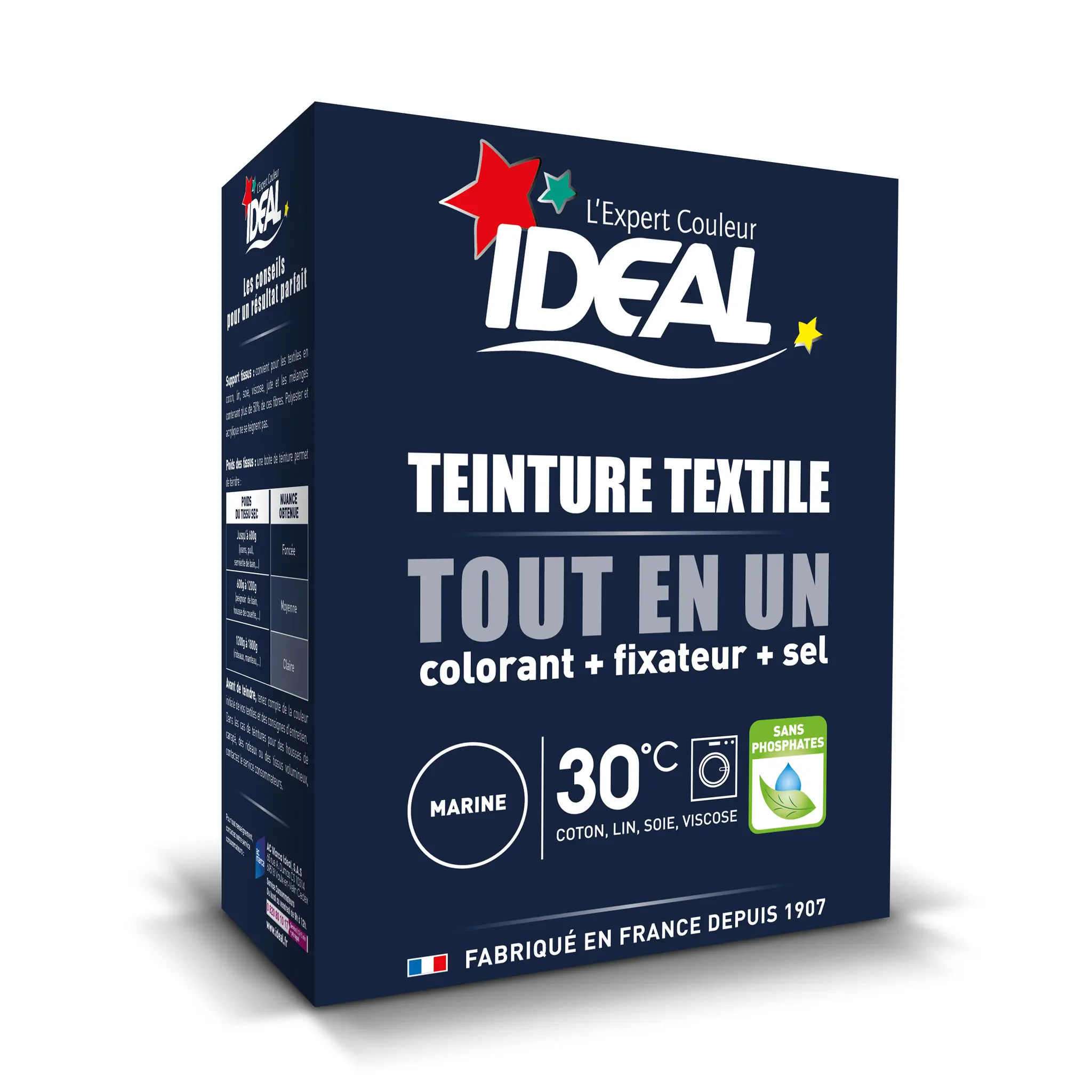 IDEAL Teinture textile tout en 1 bleu marine