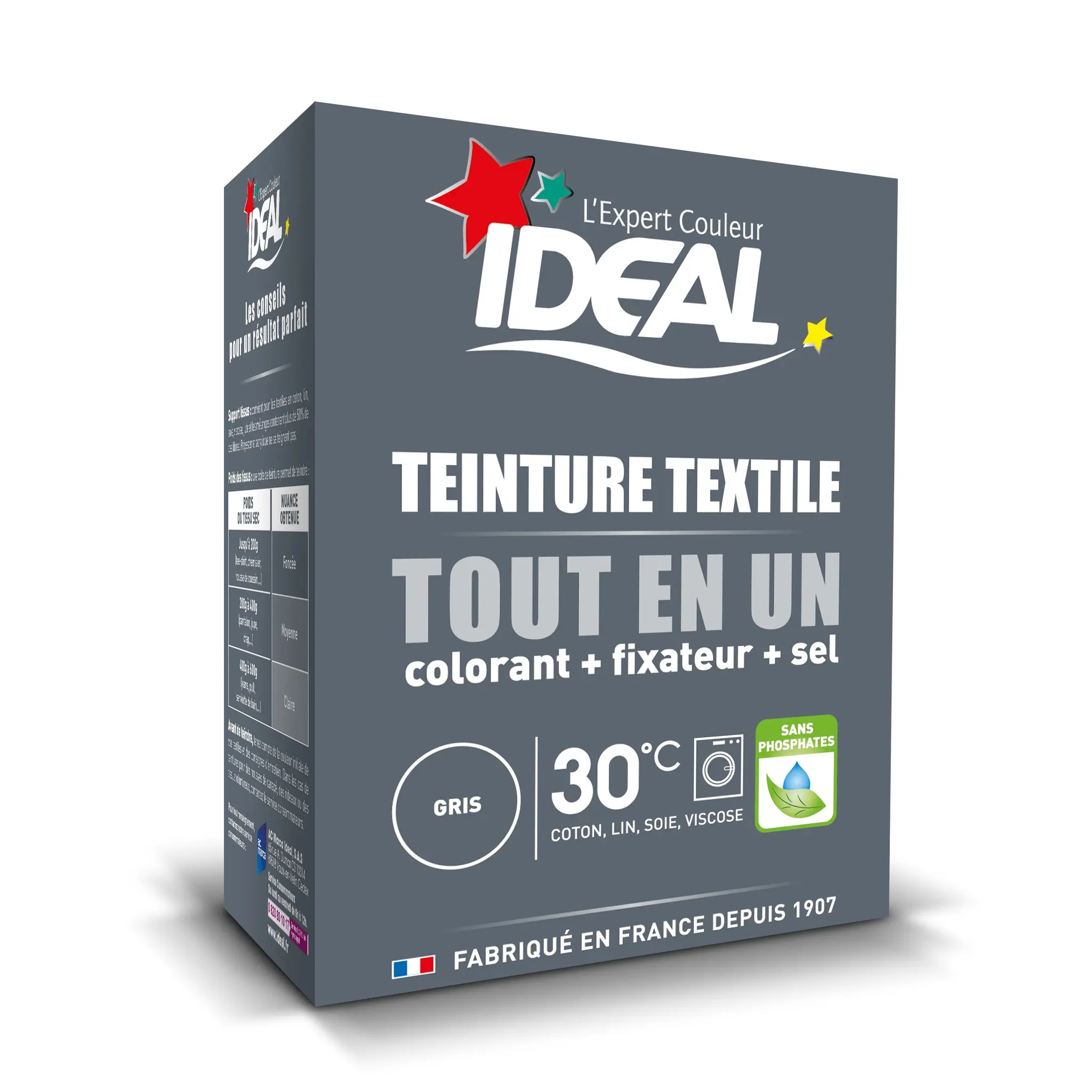 IDEAL Teinture textile tout en 1 gris