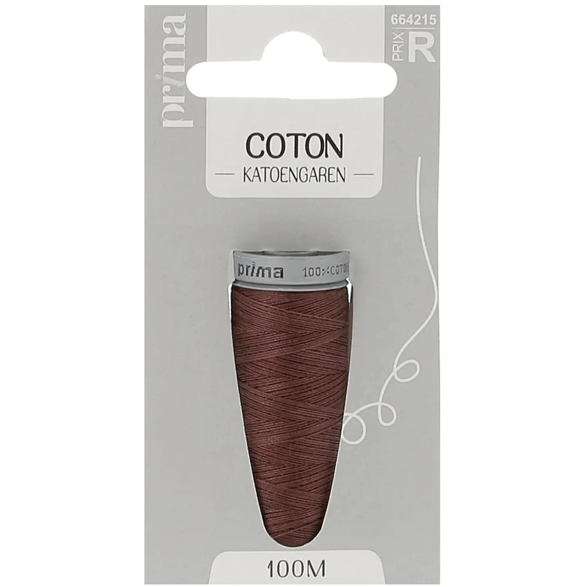 PRIMA Fil coton épais marron 100m