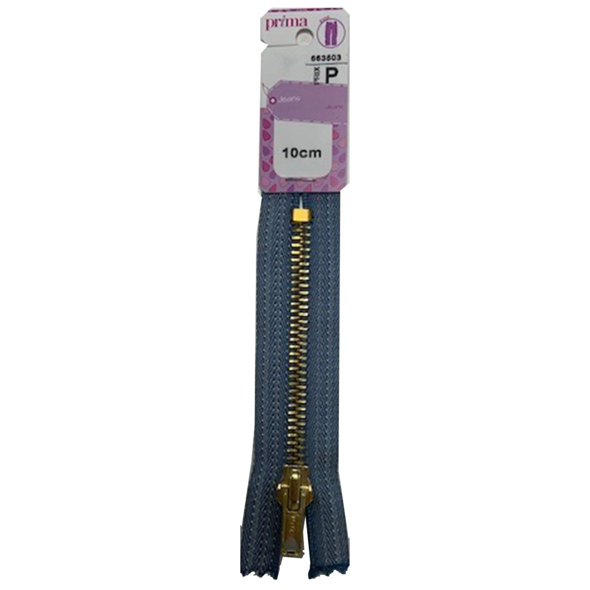 PRIMA Fermeture glissière jeans 10cm brut