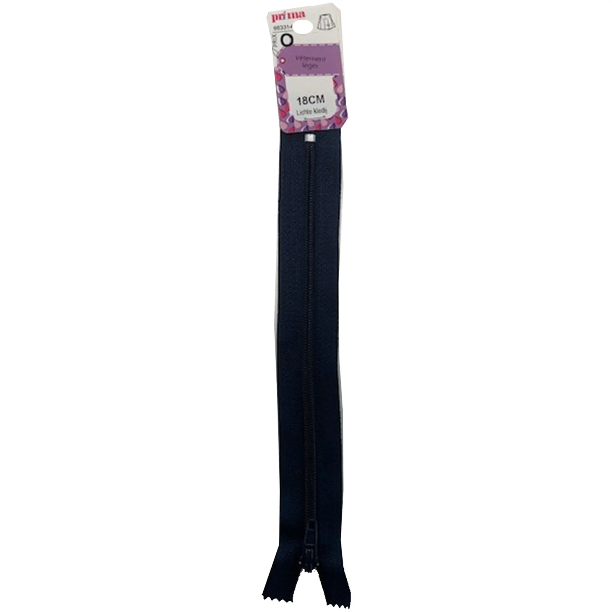 PRIMA Fermeture glissière vêtement léger 18cm marine
