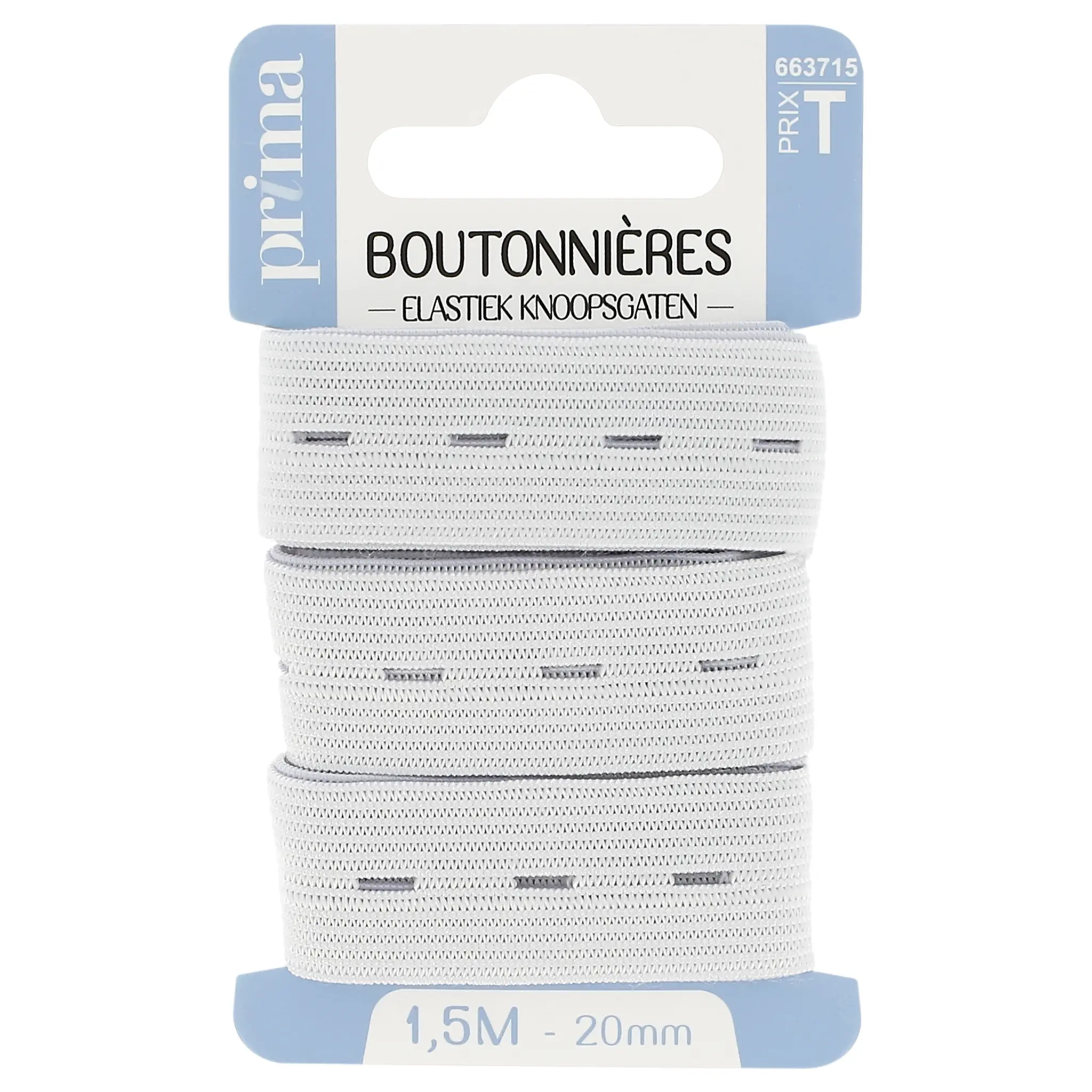 PRIMA Elastique boutonnières 1m x 20mm