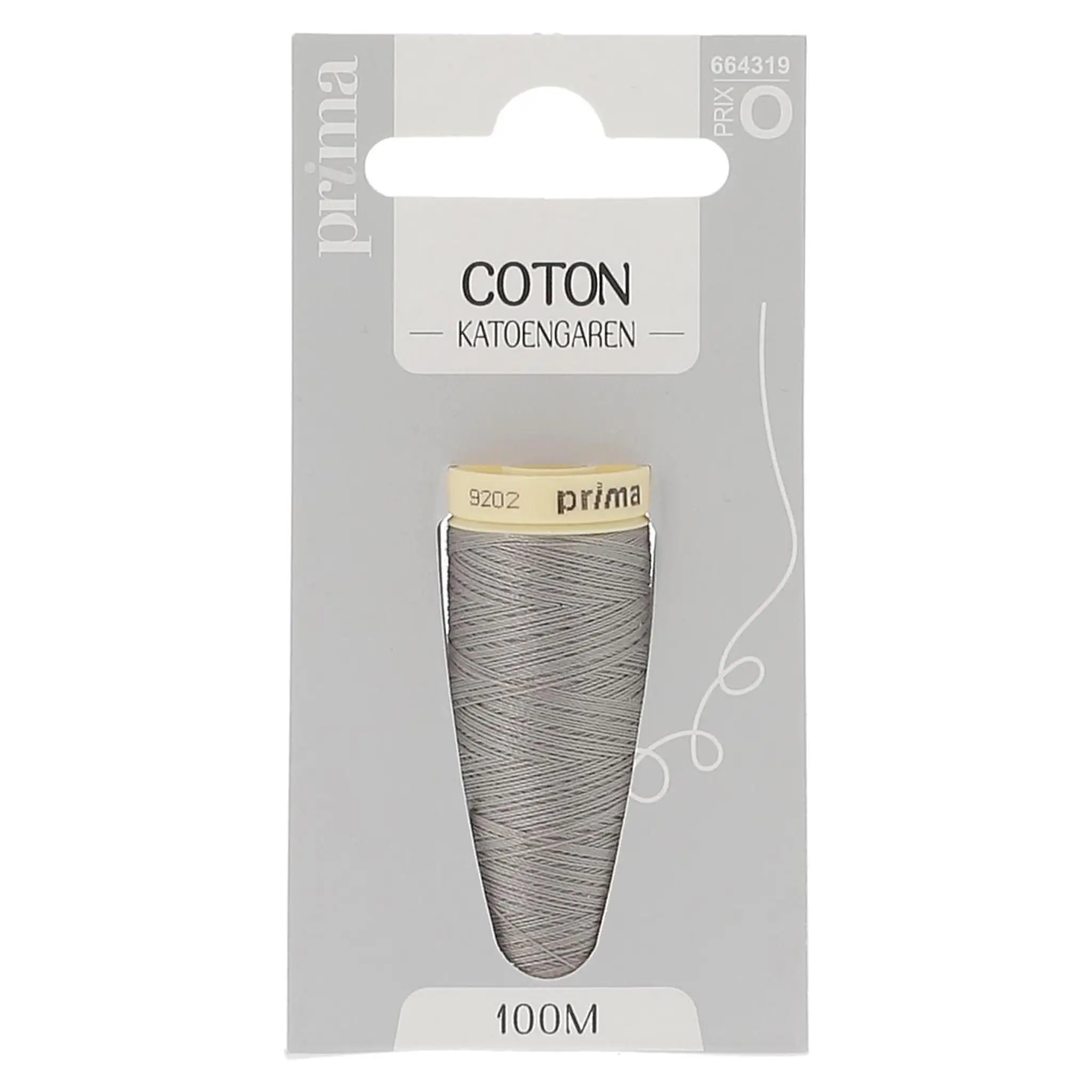 PRIMA Fil coton moyen gris 100m