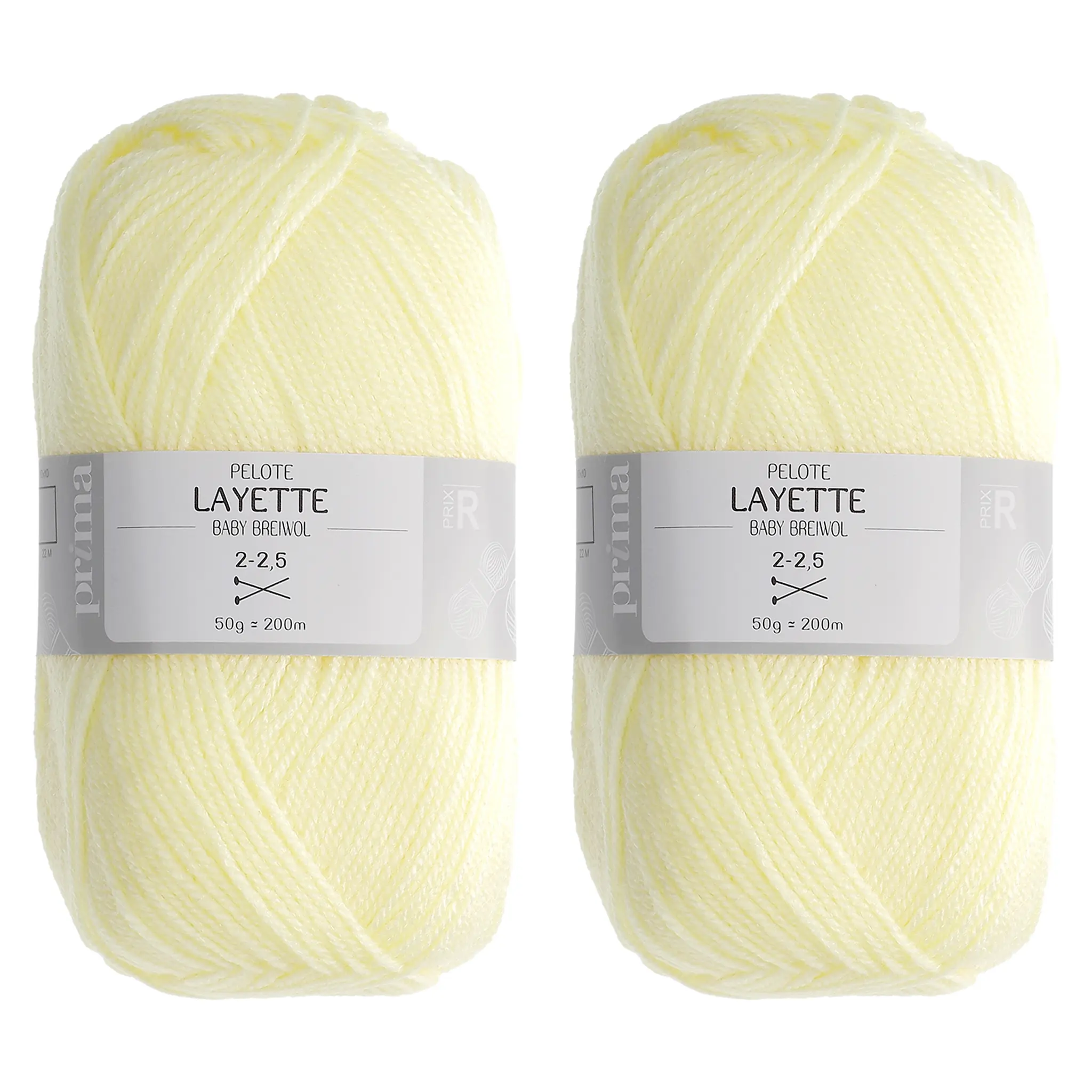 PRIMA Pelote layette jaune 2-2.5 environ 200m