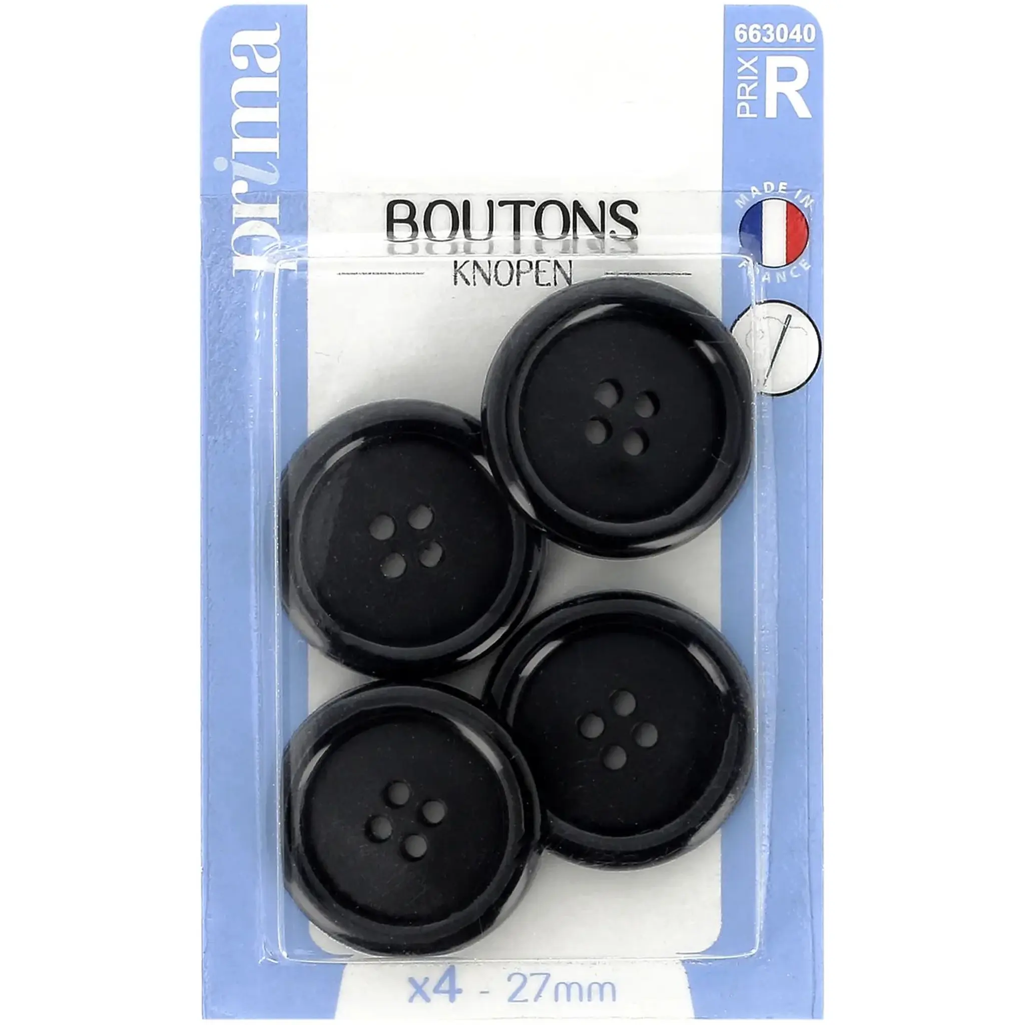 PRIMA Boutons noir 27mm