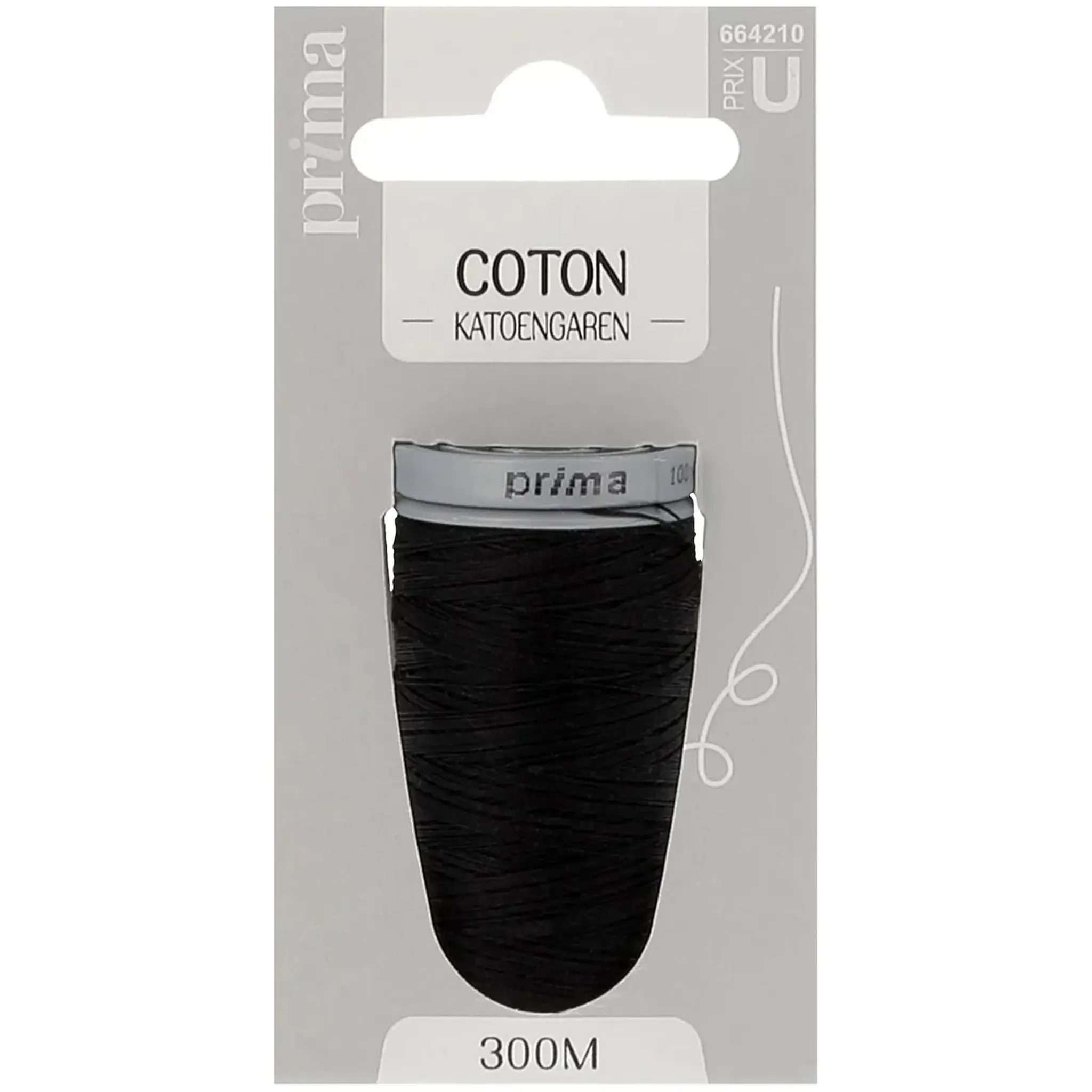 PRIMA Fil coton épais noir 300m
