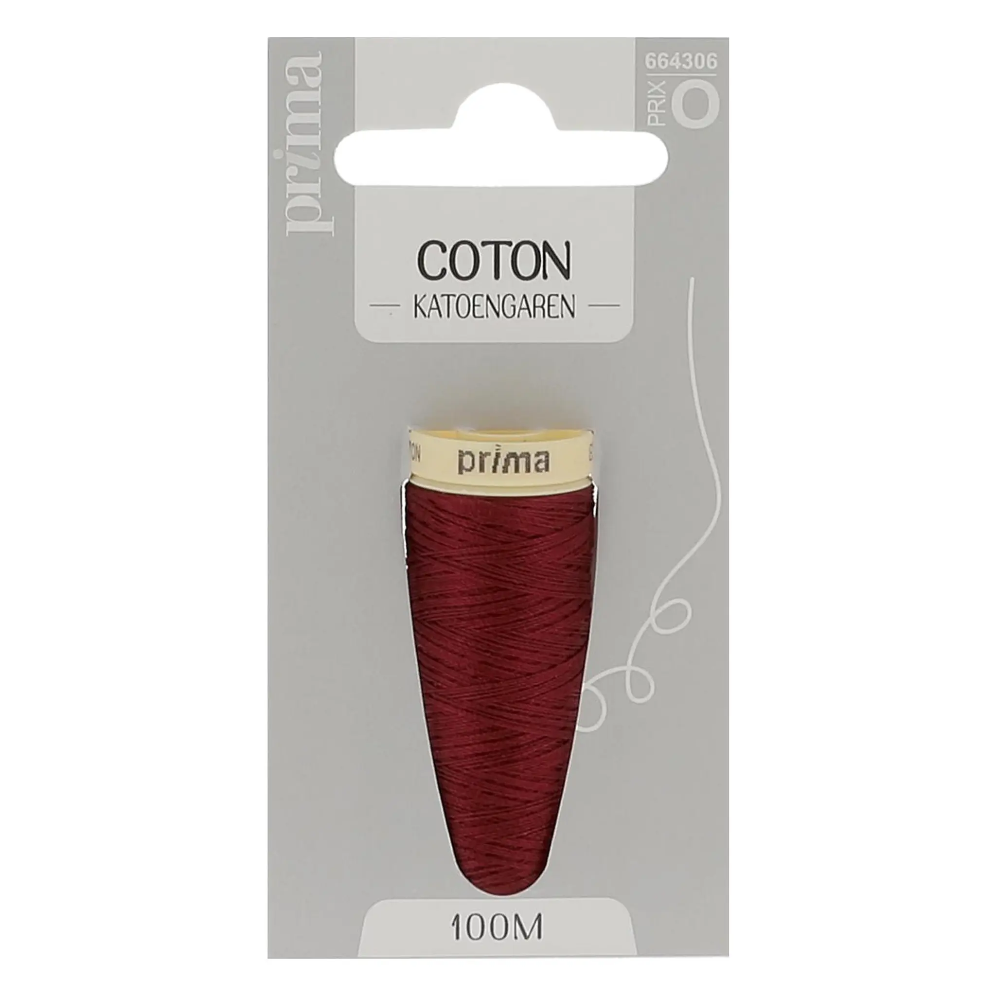 PRIMA Fil coton moyen bordeaux 100m