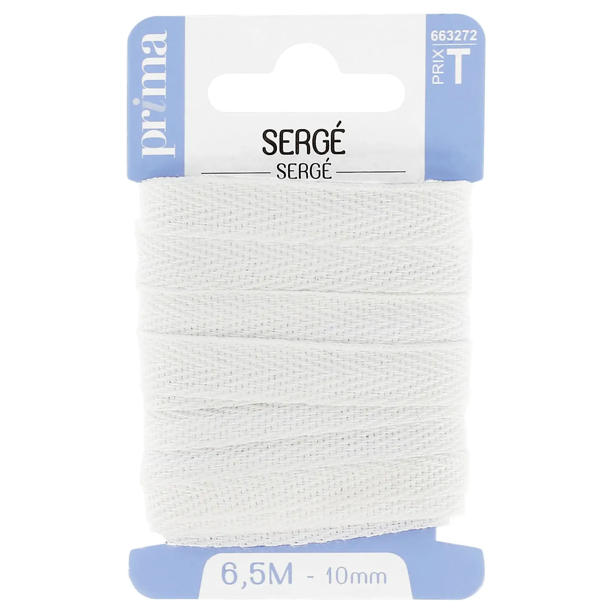 PRIMA Sergé blanc 6.5m x 10mm