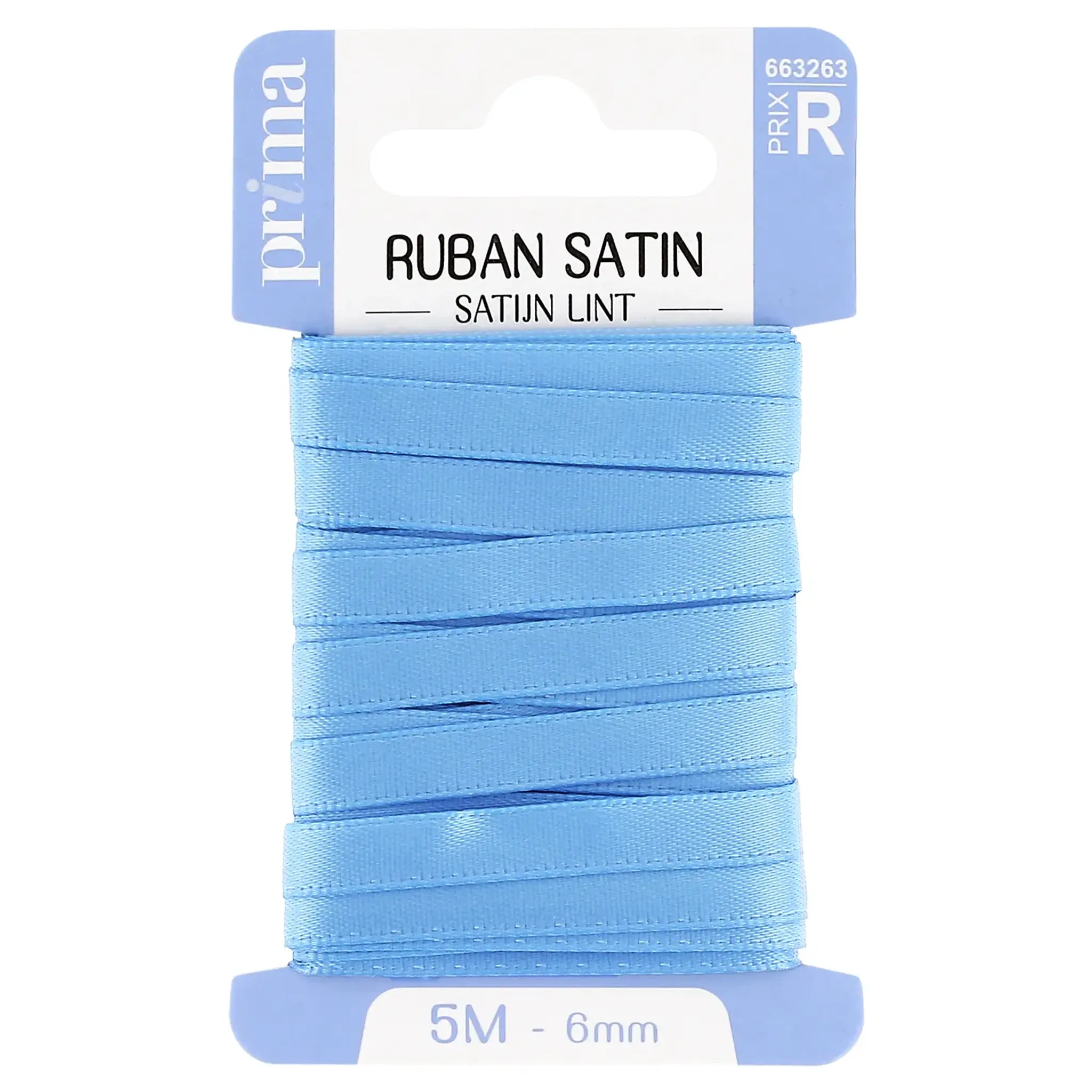 PRIMA Ruban satin 5m x 6mm différents coloris