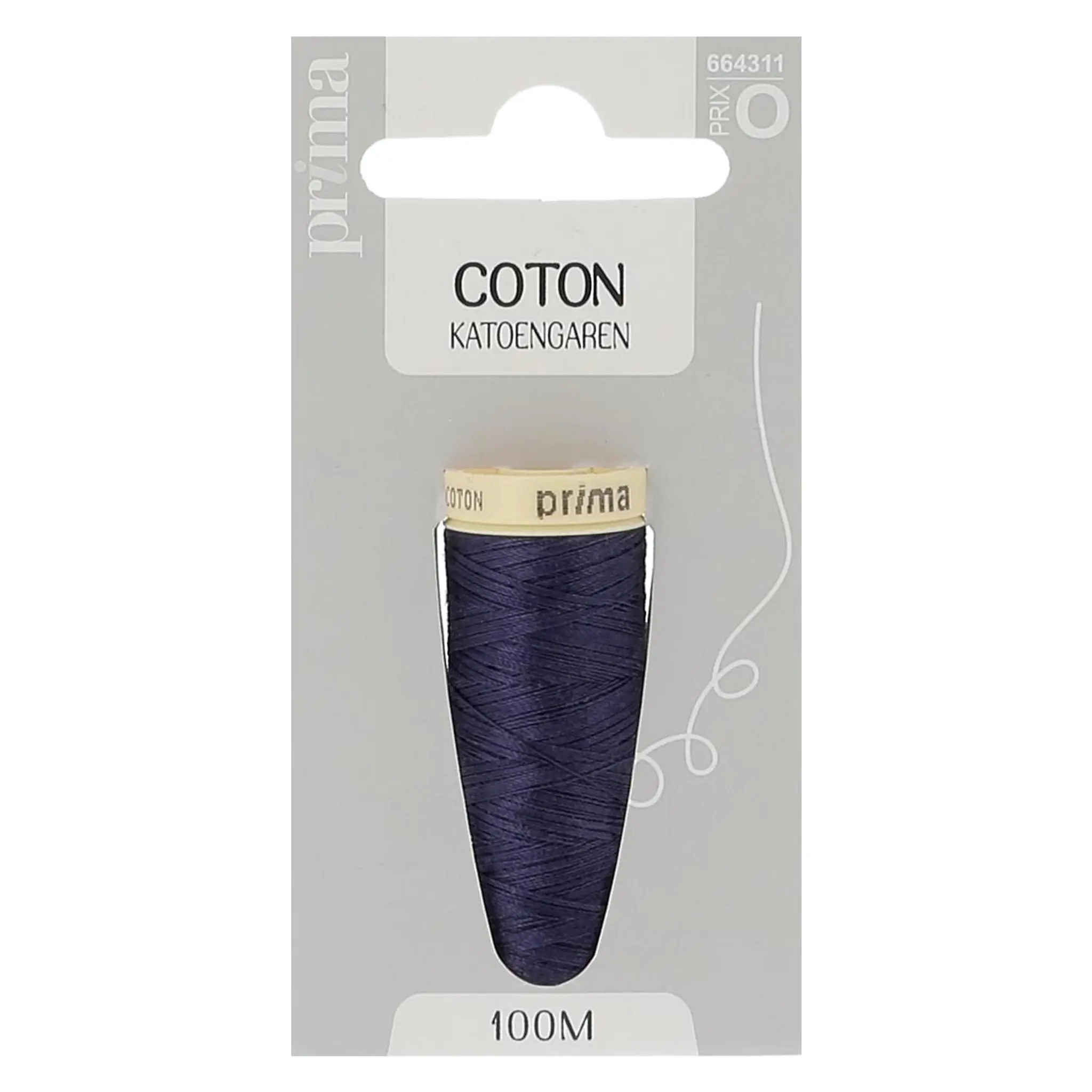 PRIMA Fil coton moyen bleu foncé 100m