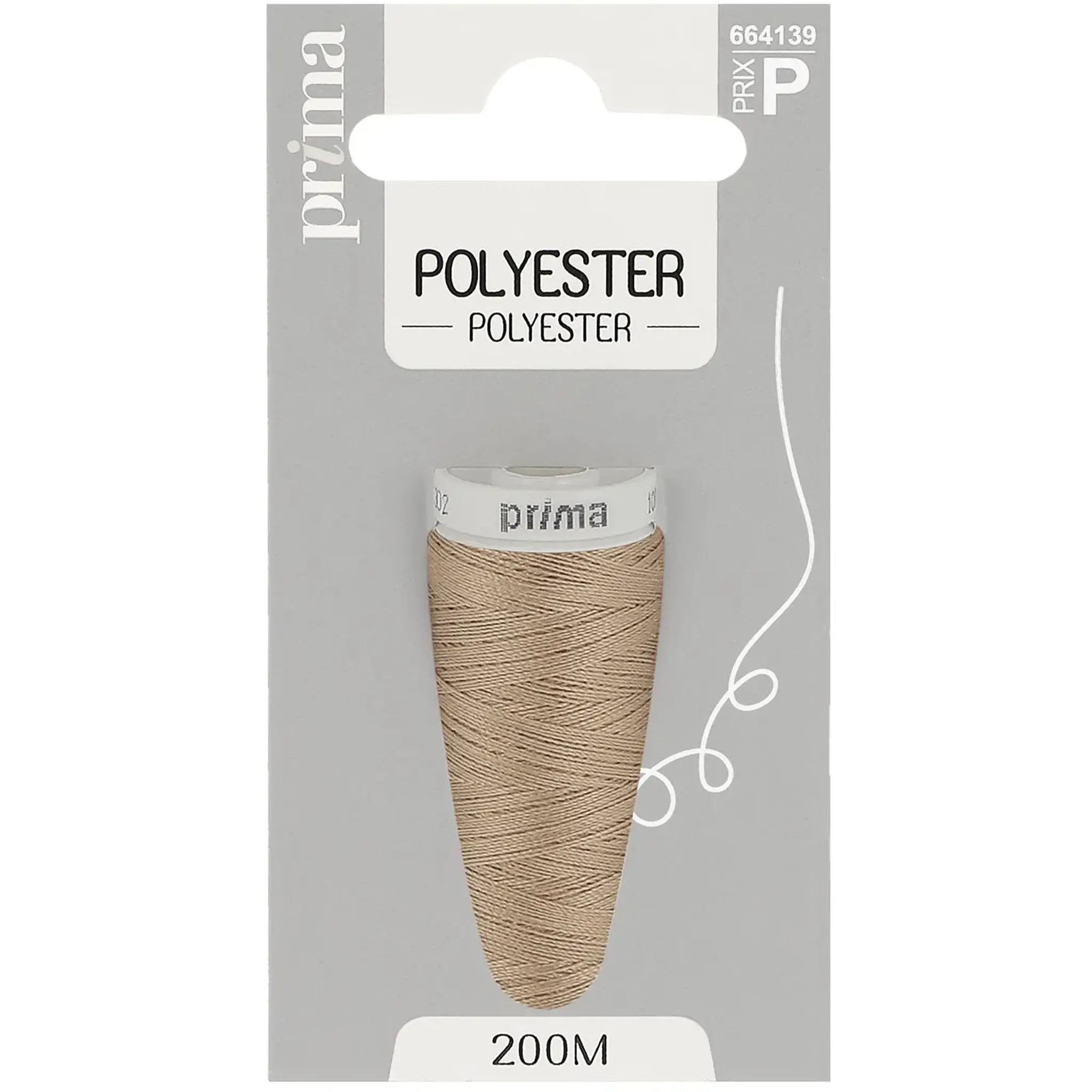 PRIMA Fil polyester marron clair 200m
