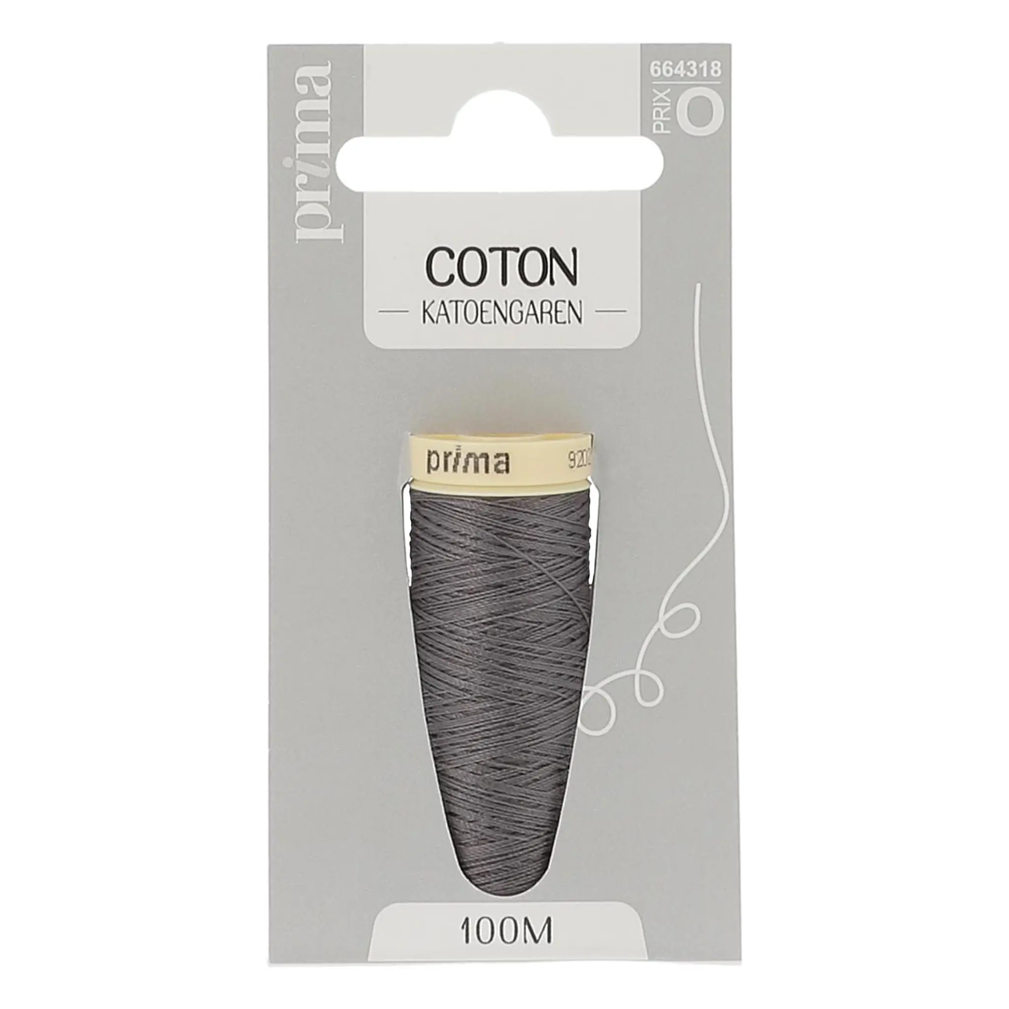 PRIMA Fil coton moyen gris foncé 100m