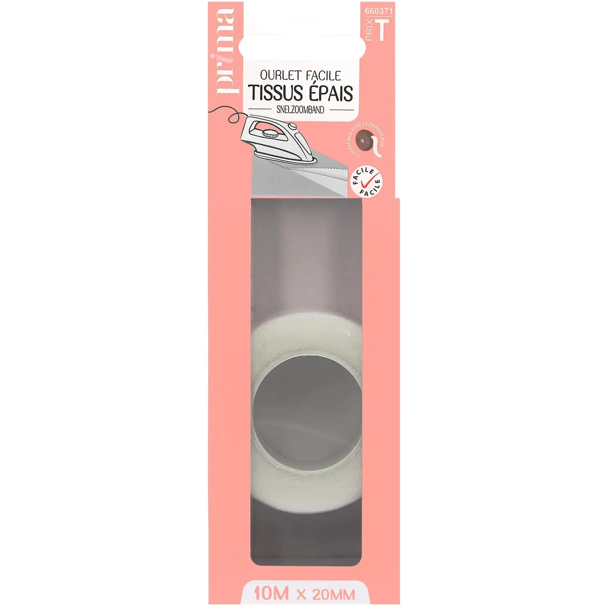 PRIMA Recharge dérouleur ourlet facile tissus épais 10m x 20mm