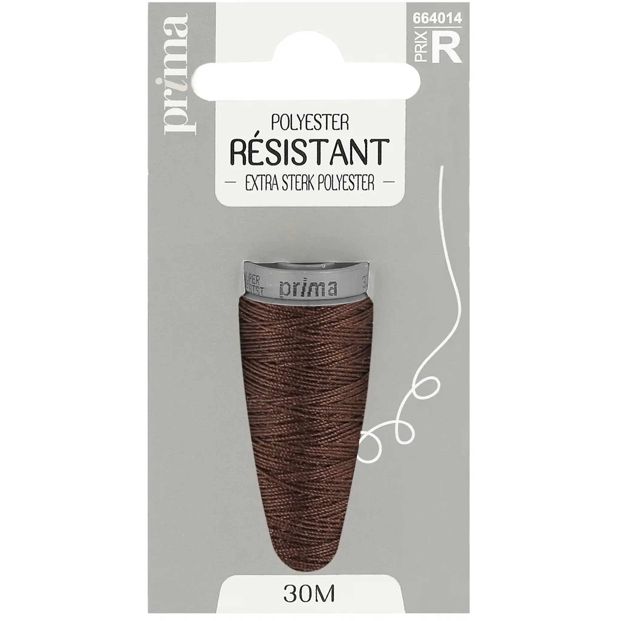 PRIMA Fil polyester résistant marron 30m