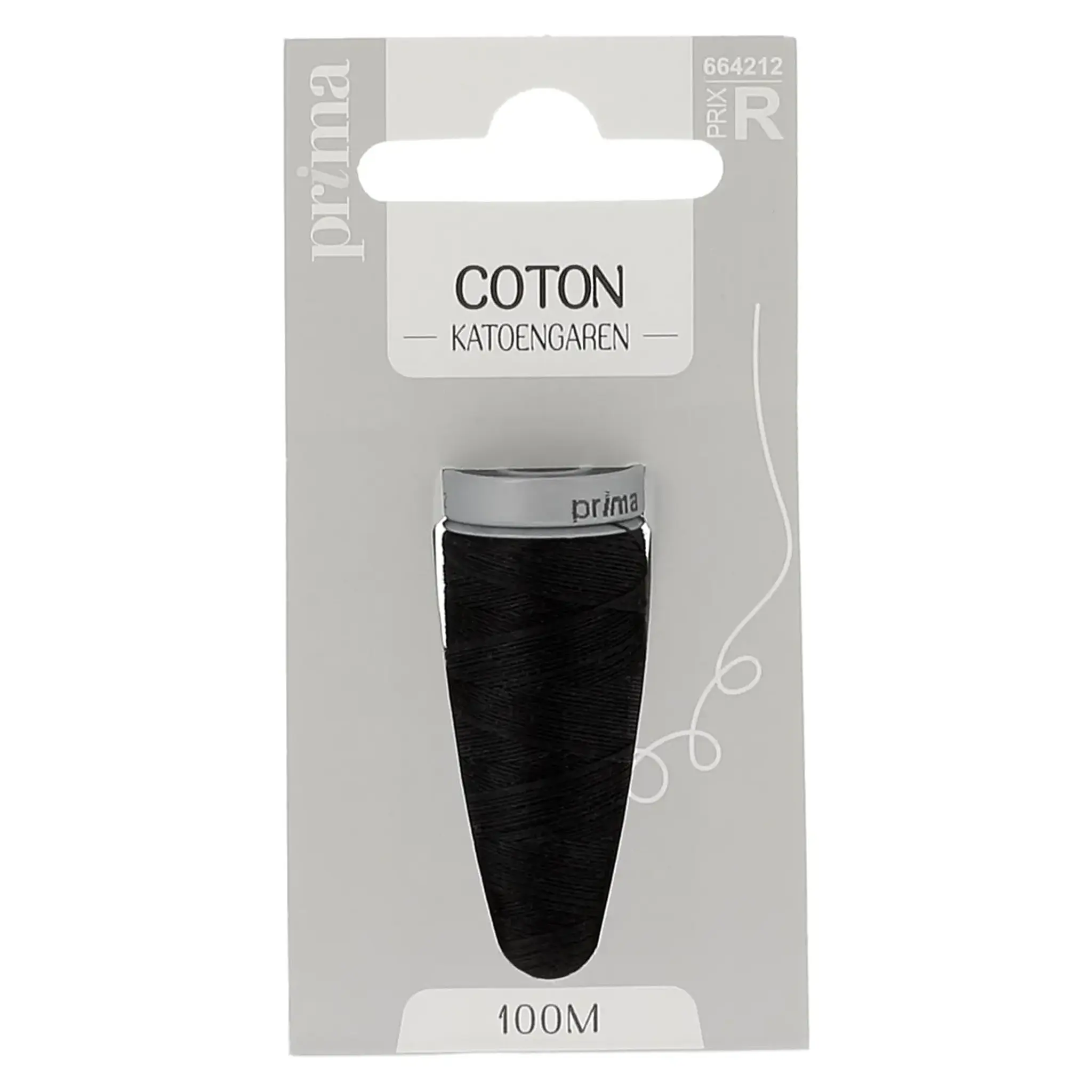 PRIMA Fil coton épais noir 100m