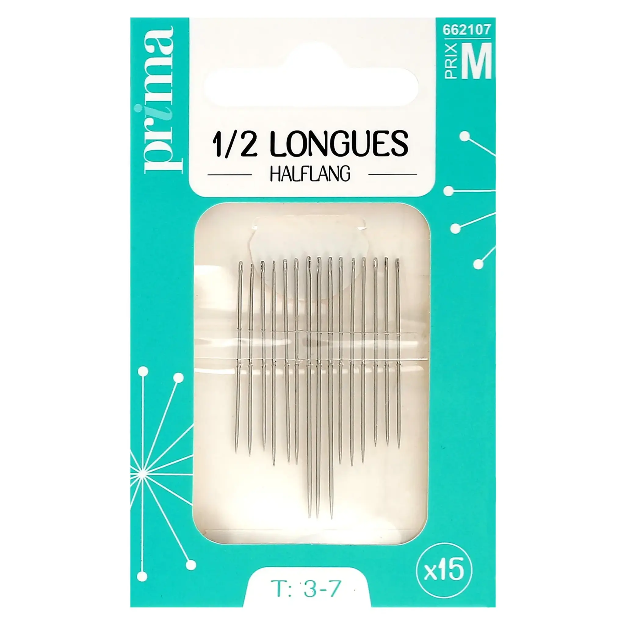 PRIMA Aiguilles 1/2 longues taille 3-7