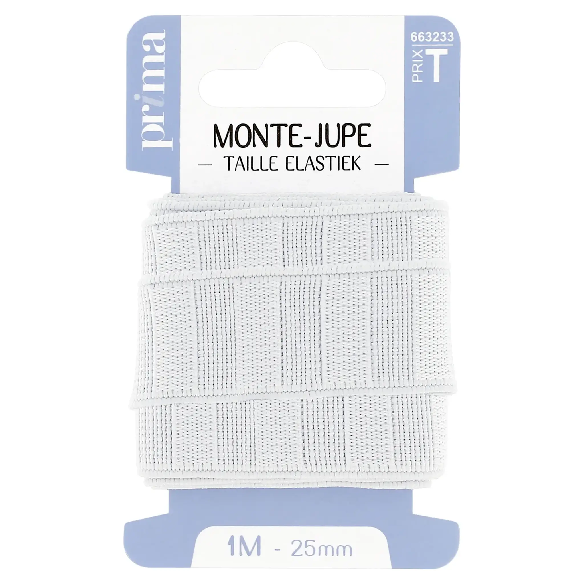 PRIMA Elastique monte-jupe blanc 1m x 25mm