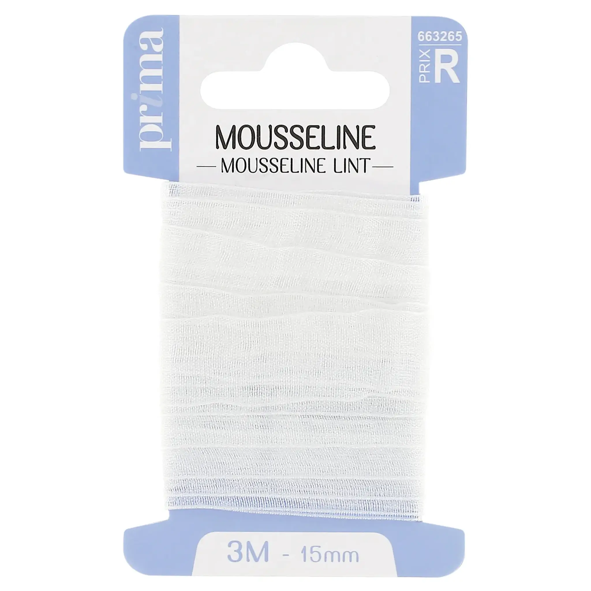 PRIMA Ruban mousseline 3m x 15mm