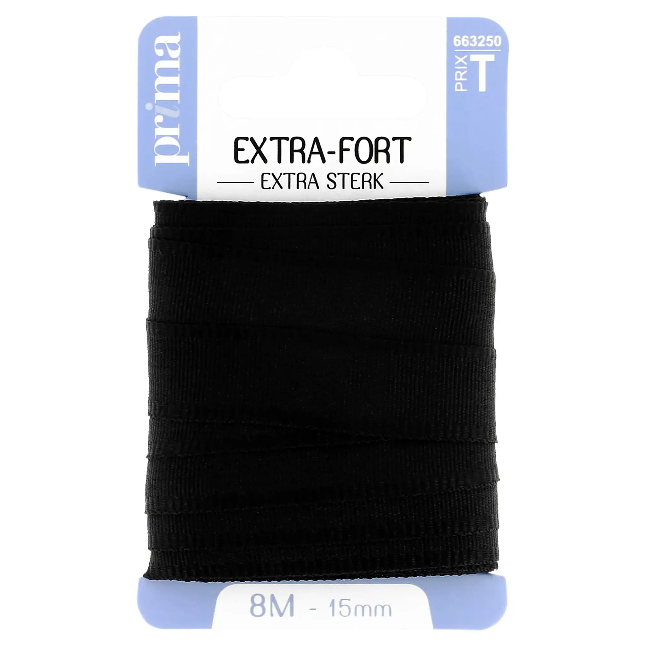 PRIMA Ruban extra fort noir 8m x 15mm
