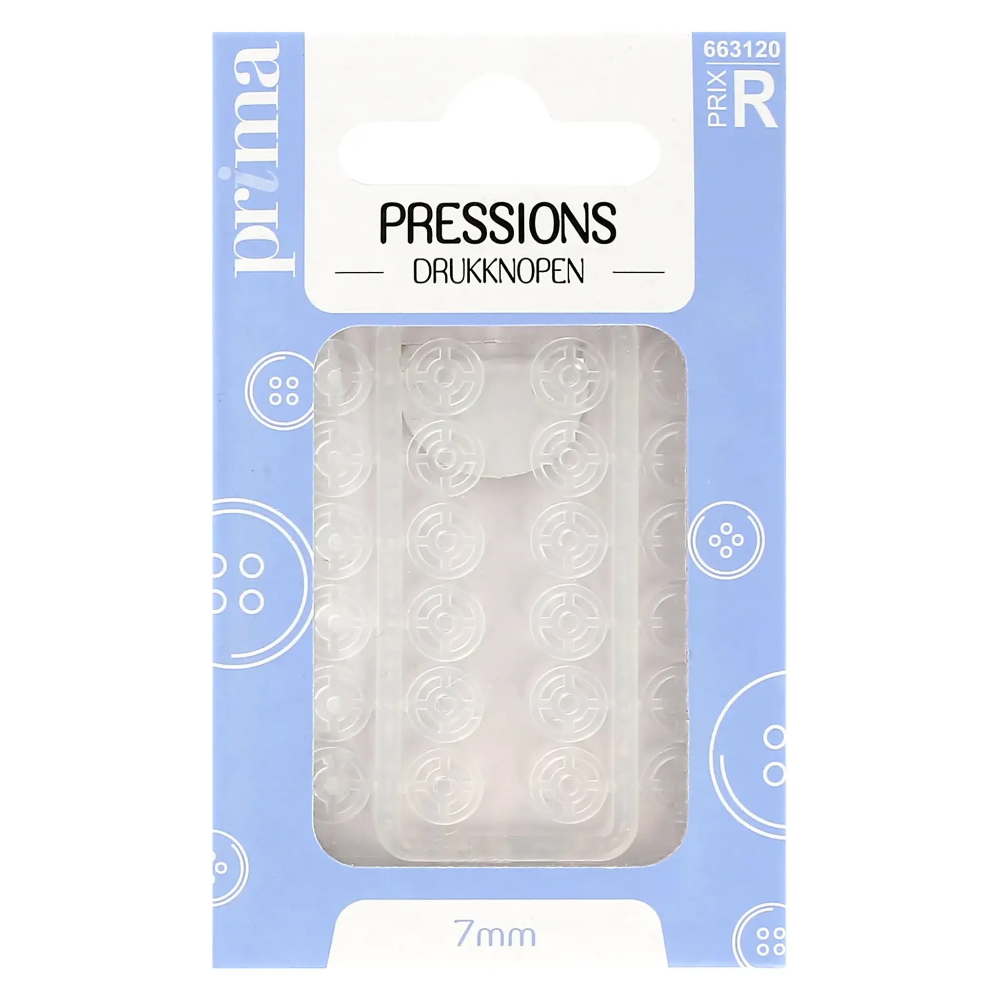 PRIMA Pressions transparentes 7mm