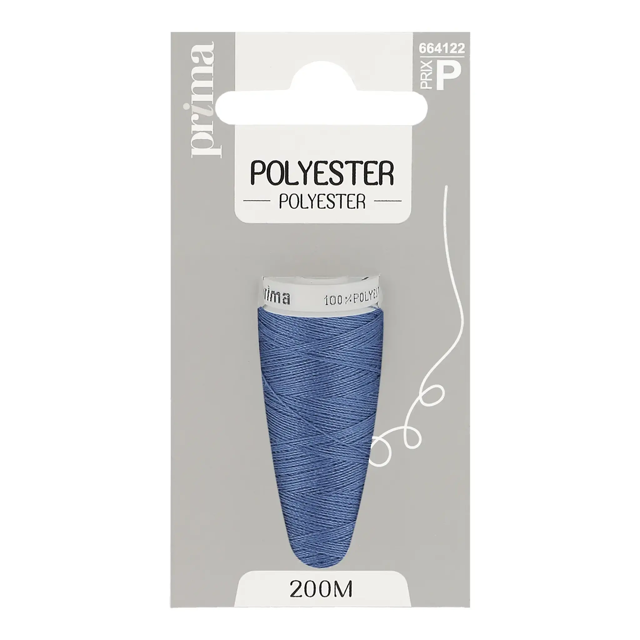 PRIMA Fil polyester bleu moyen 200m