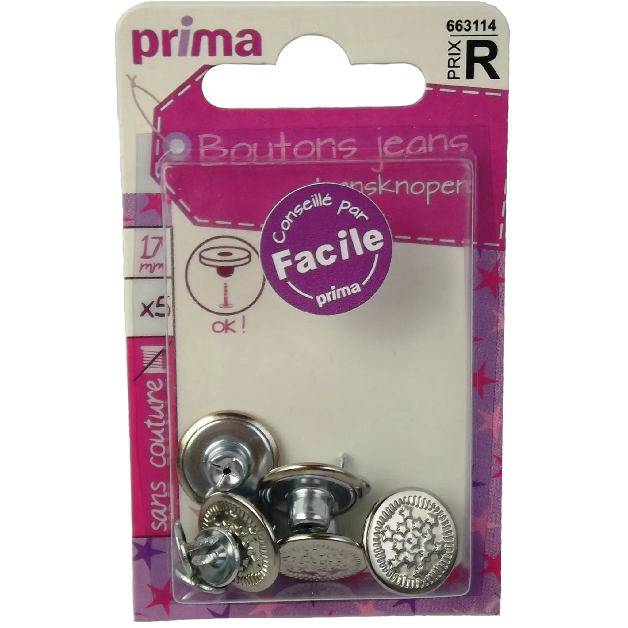 PRIMA Boutons jeans