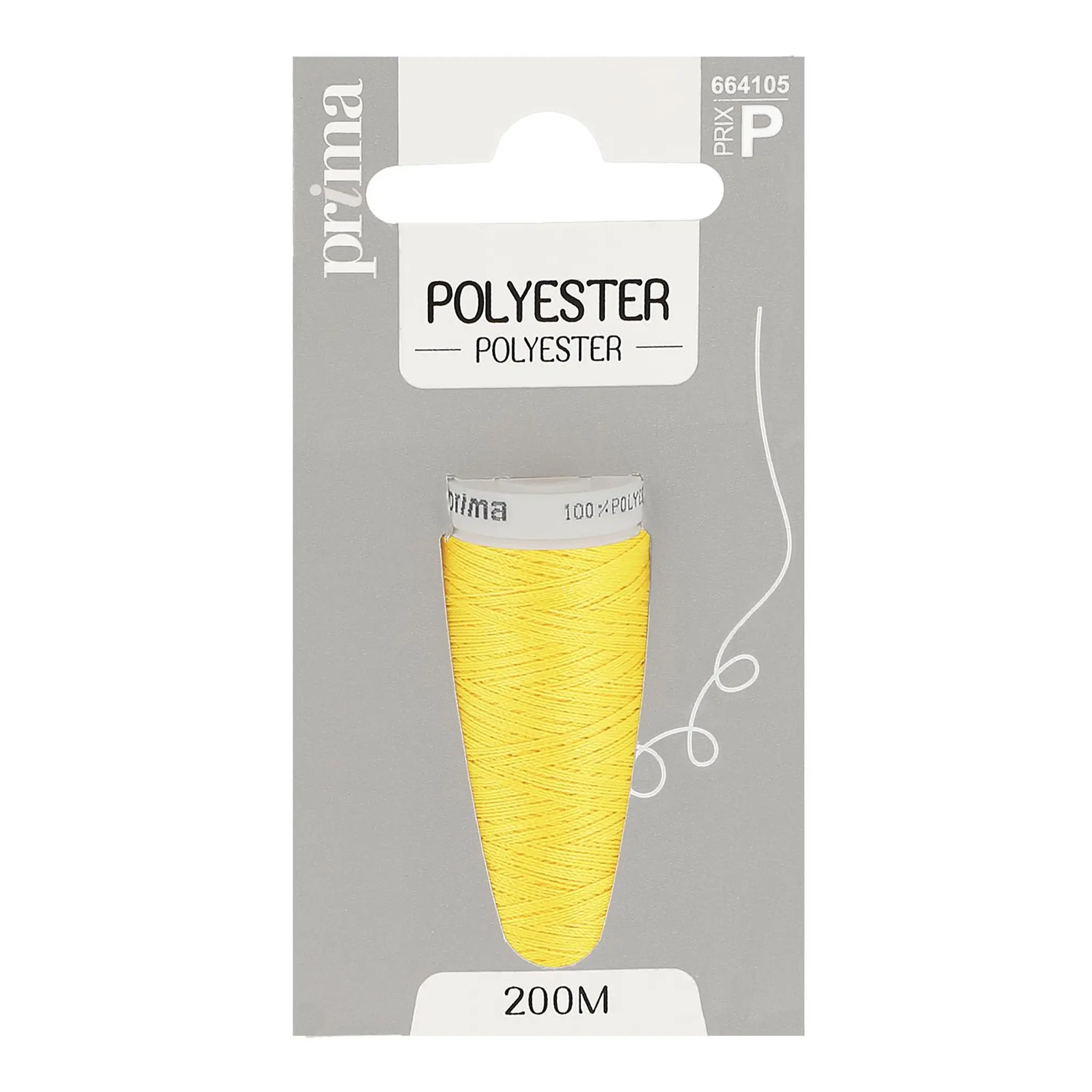 PRIMA Fil polyester jaune 200m