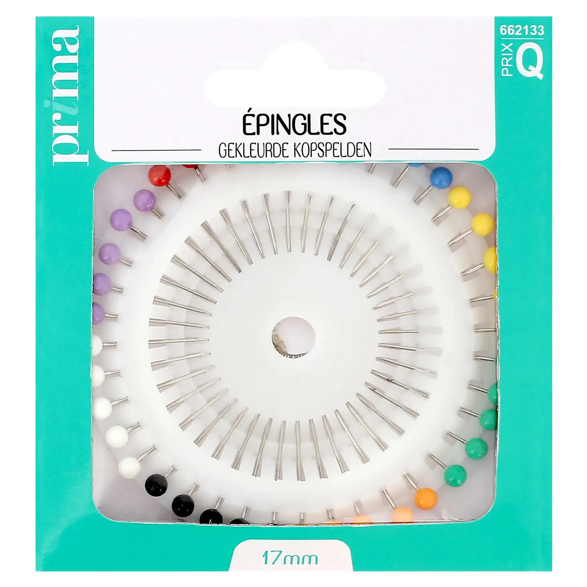 PRIMA Epingles fantaisies couleur 17mm