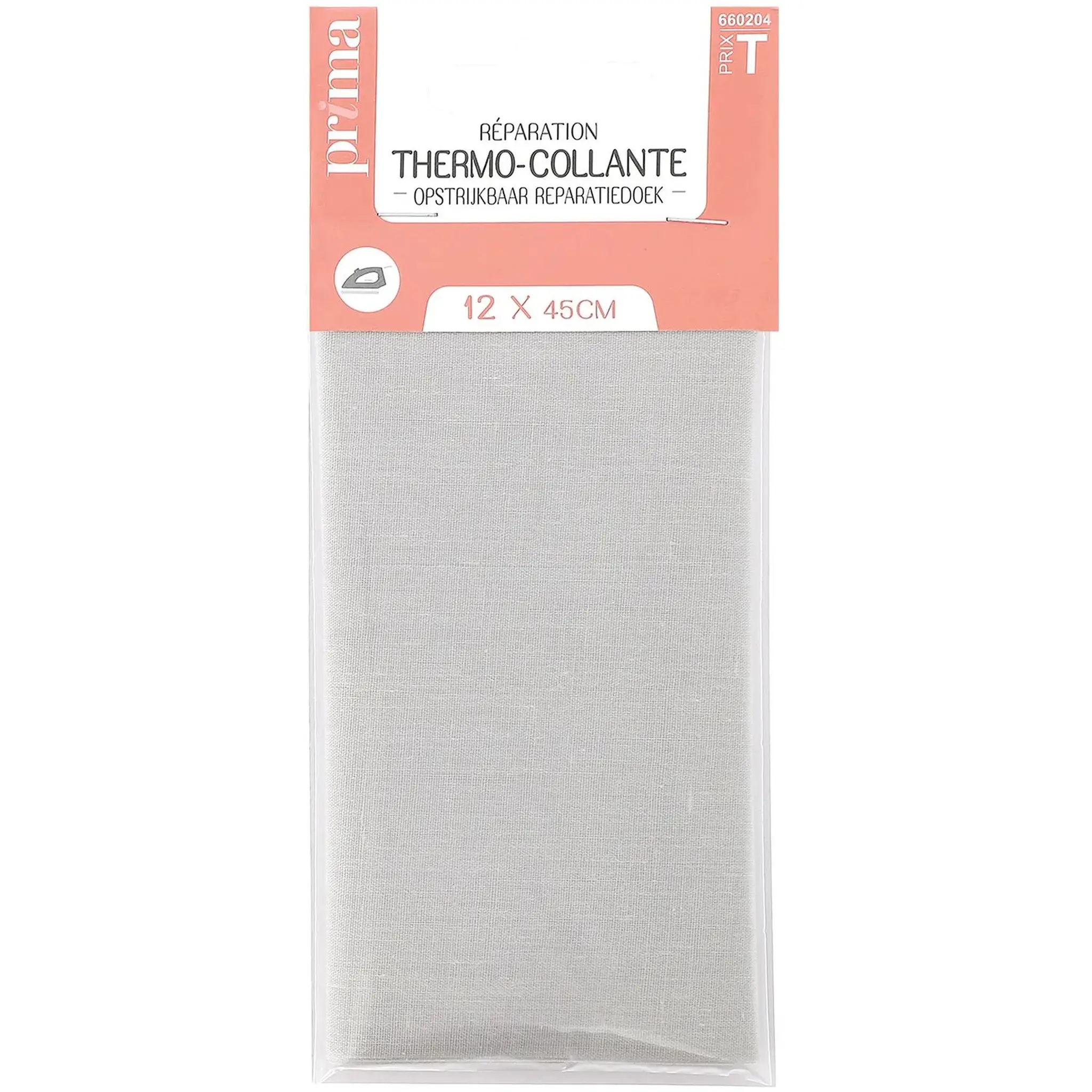 PRIMA Tissu réparation thermo-collante gris 12x45cm