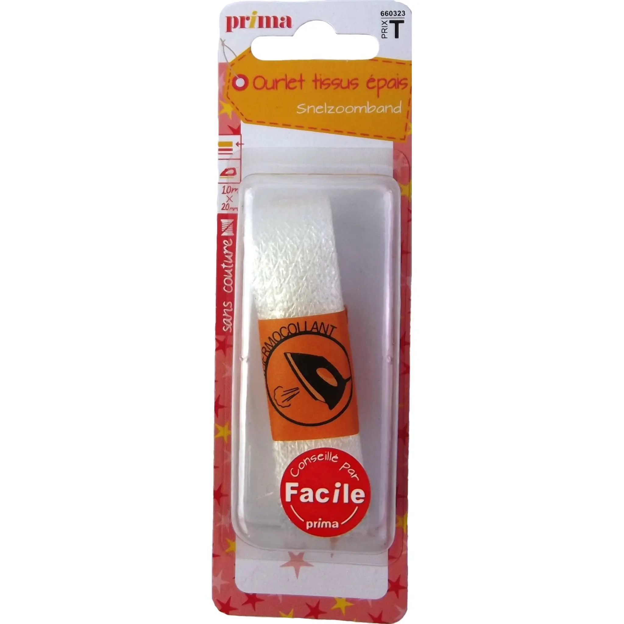 PRIMA Ourlet thermocollant tissus épais 10m x 20mm