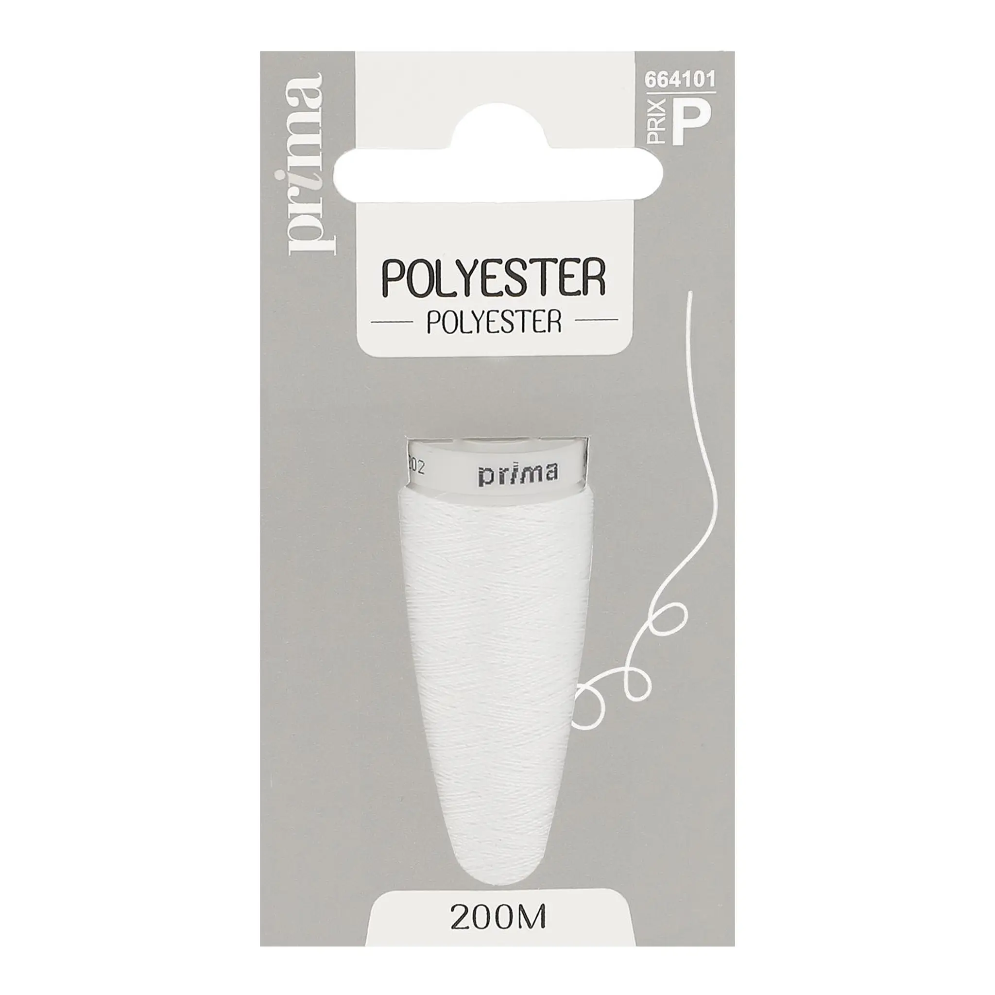 PRIMA Fil polyester blanc 200m