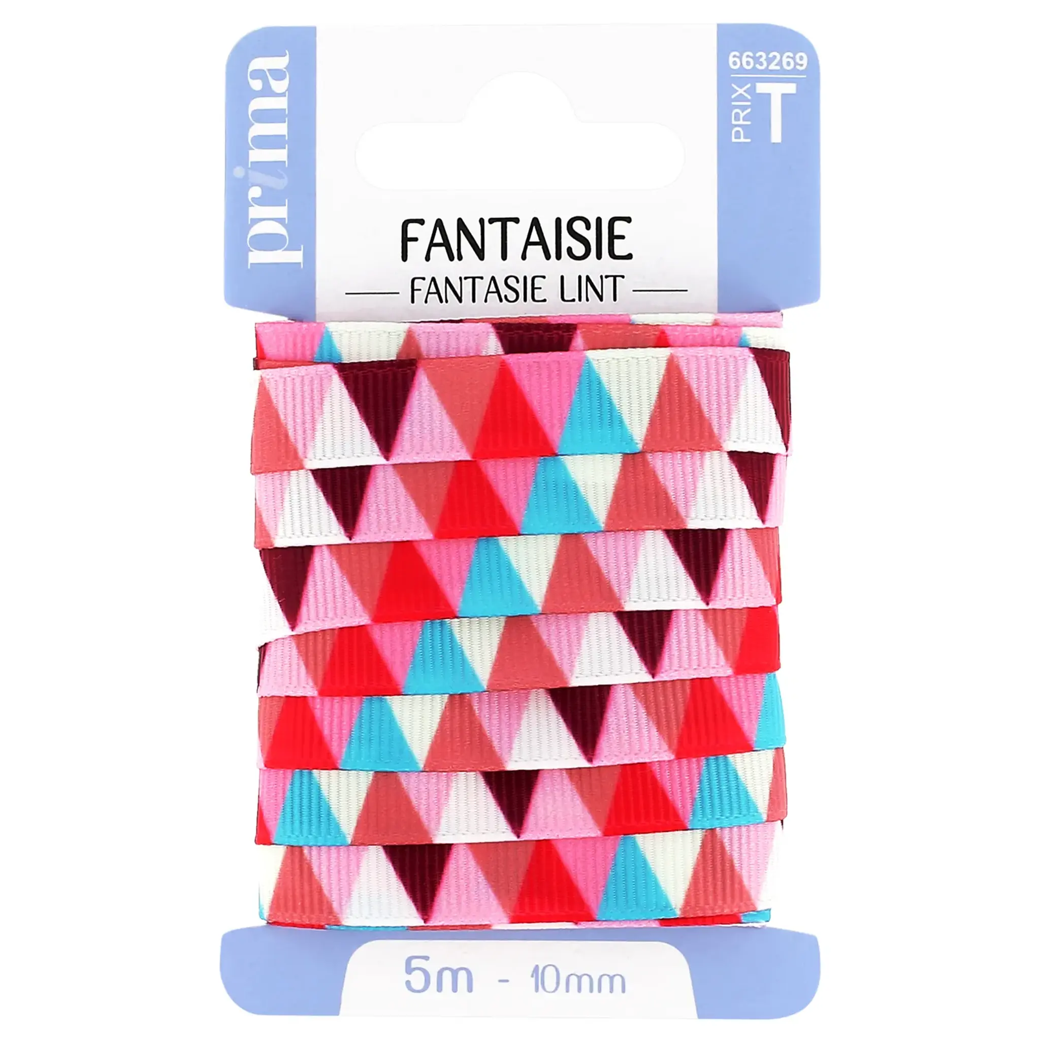 PRIMA Ruban fantaisie 5m x 10mm différents coloris