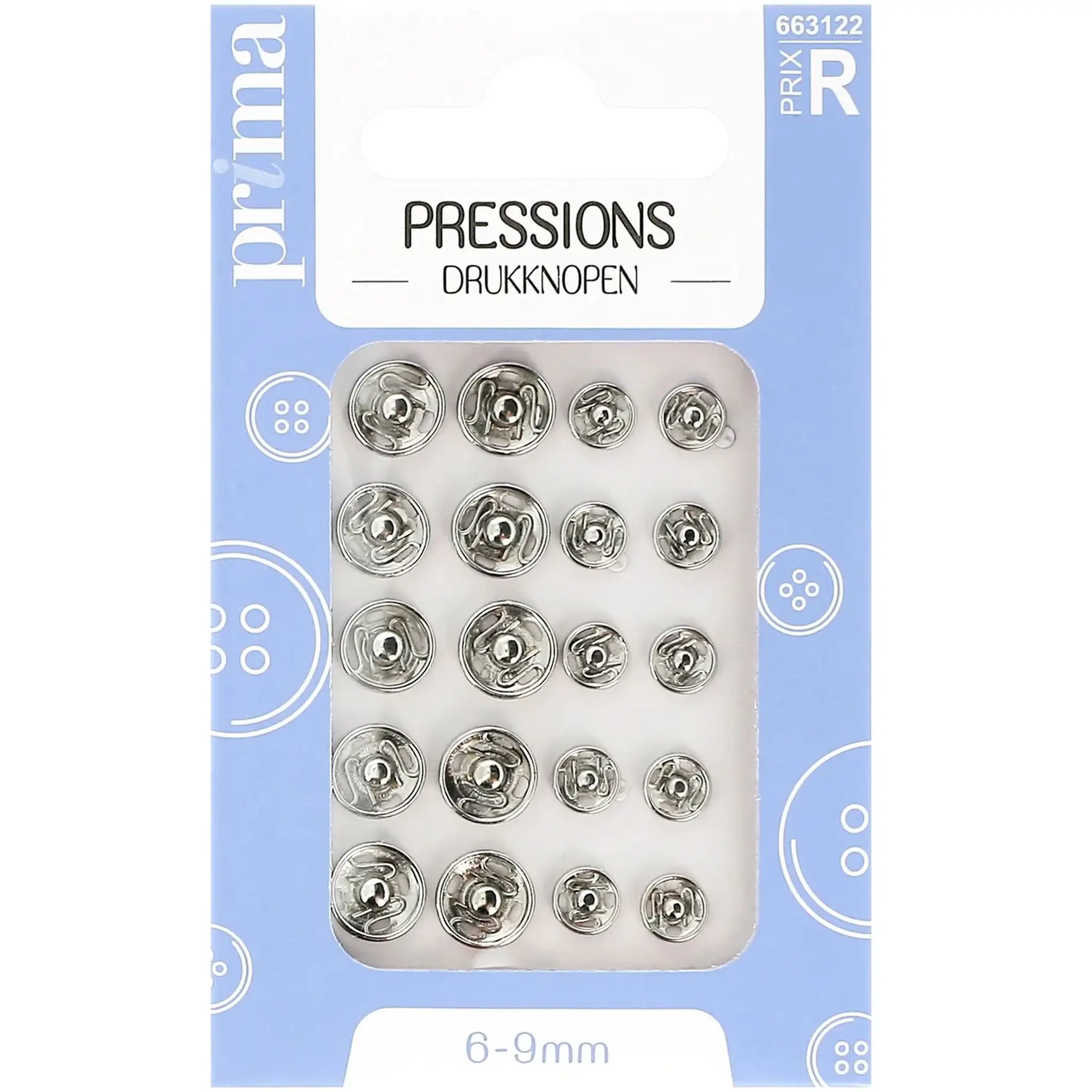 PRIMA Pressions blanc 6-9mm