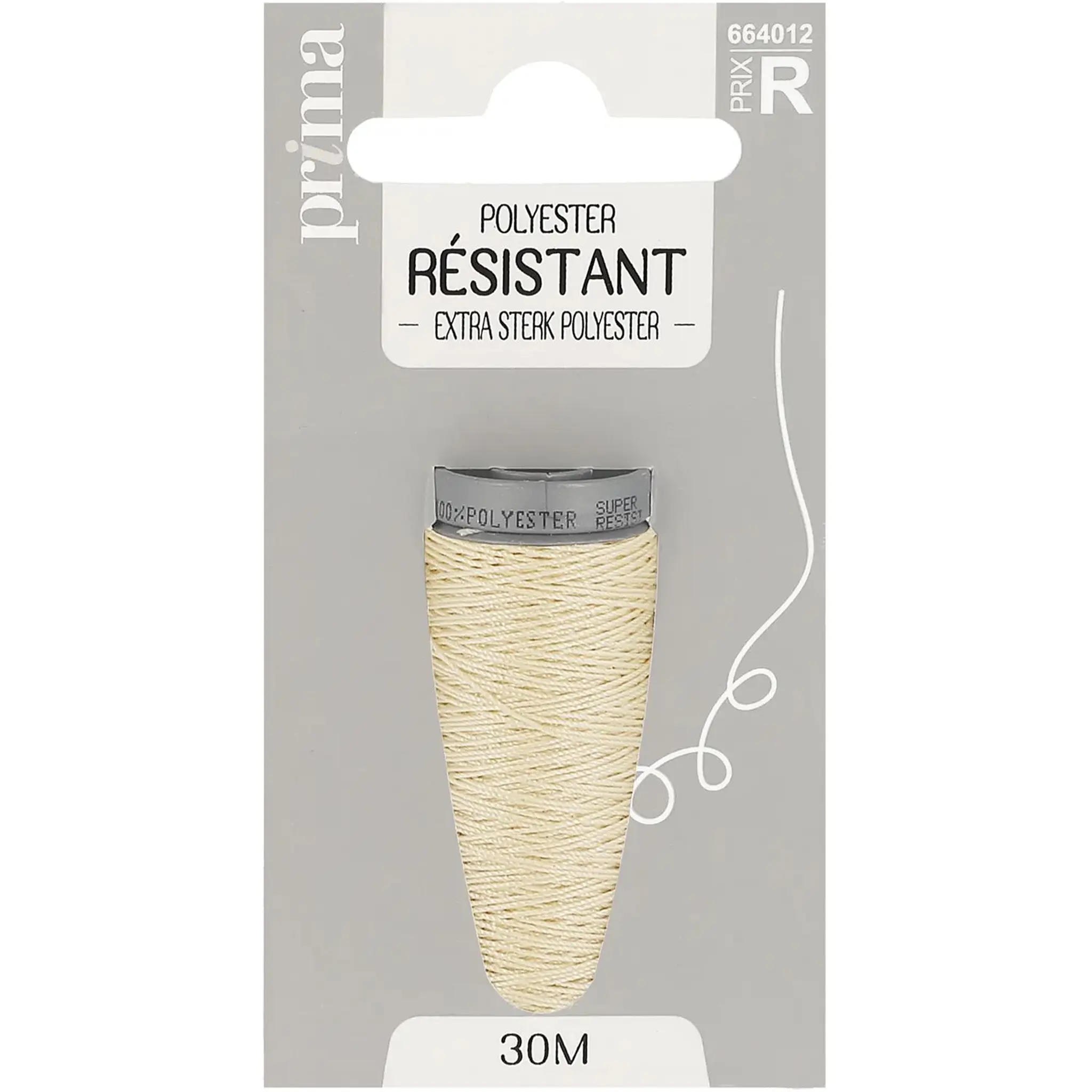 PRIMA Fil polyester résistant beige 30m