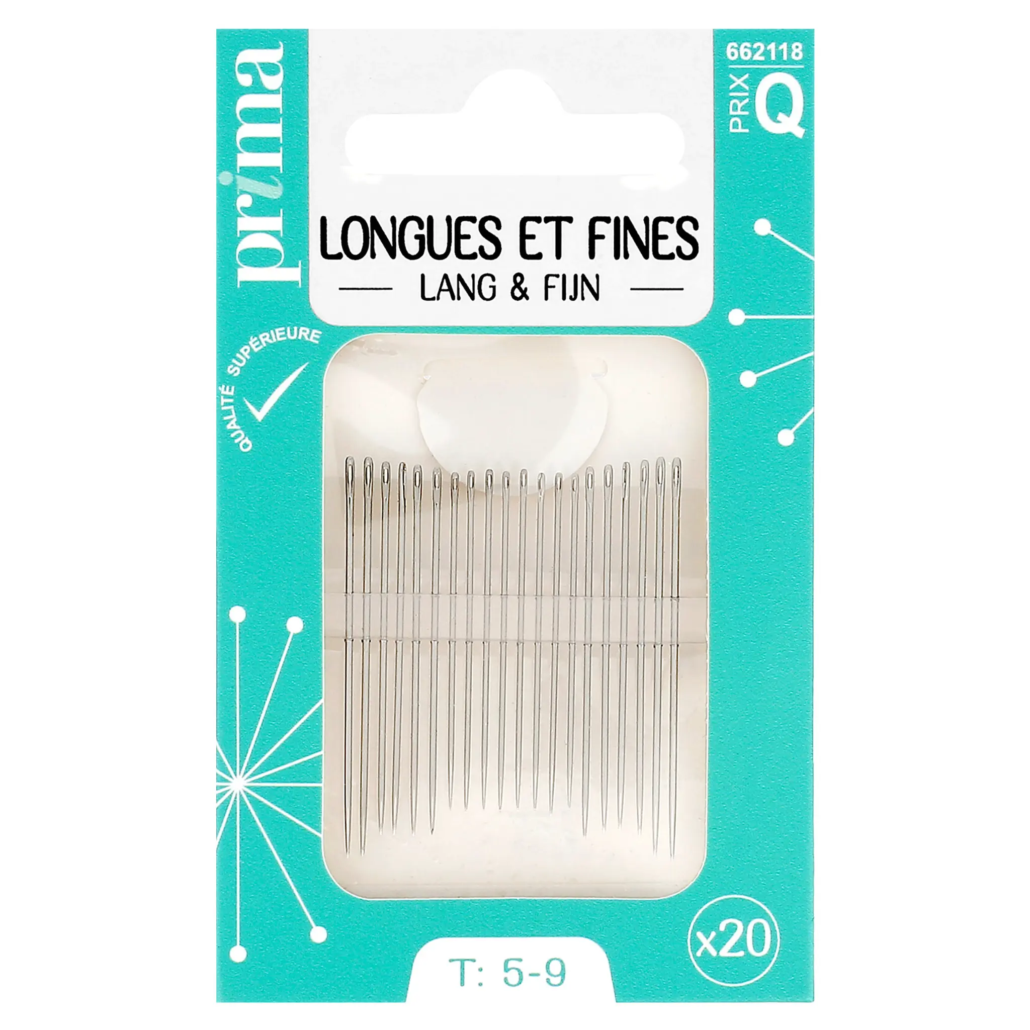 PRIMA Aiguilles longues et fines taille 5-9